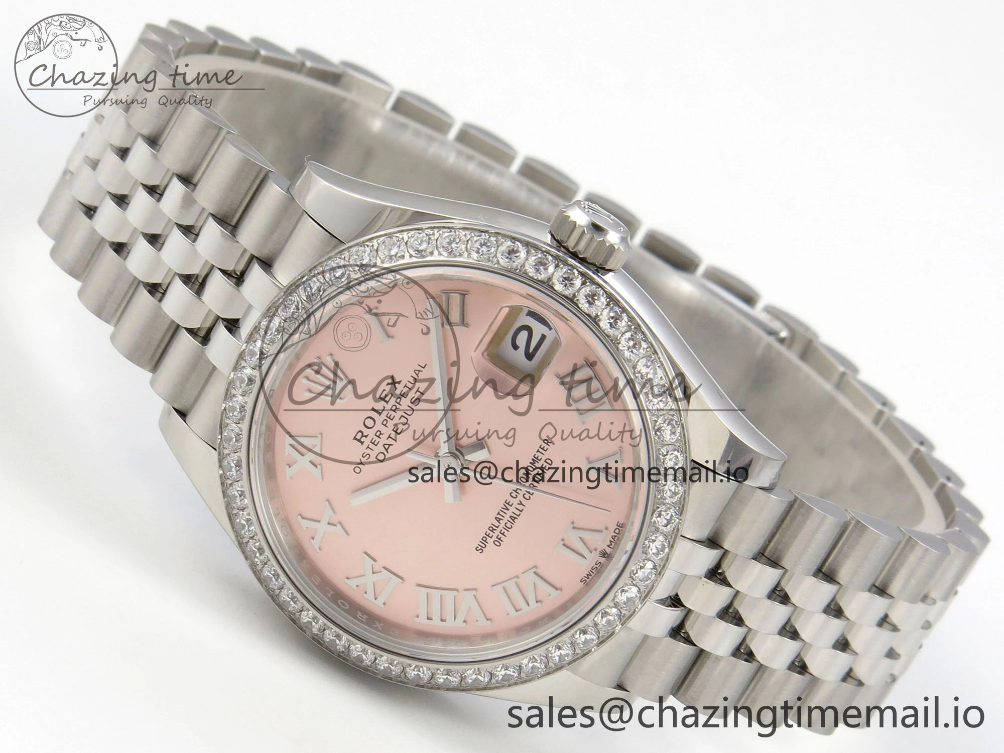 DateJust 31 278274 THBF 1:1 Best Edition 904L Steel RG Roman Dial Diamonds Bezel on SS Jubilee Bracelet HZ Cal.2236
