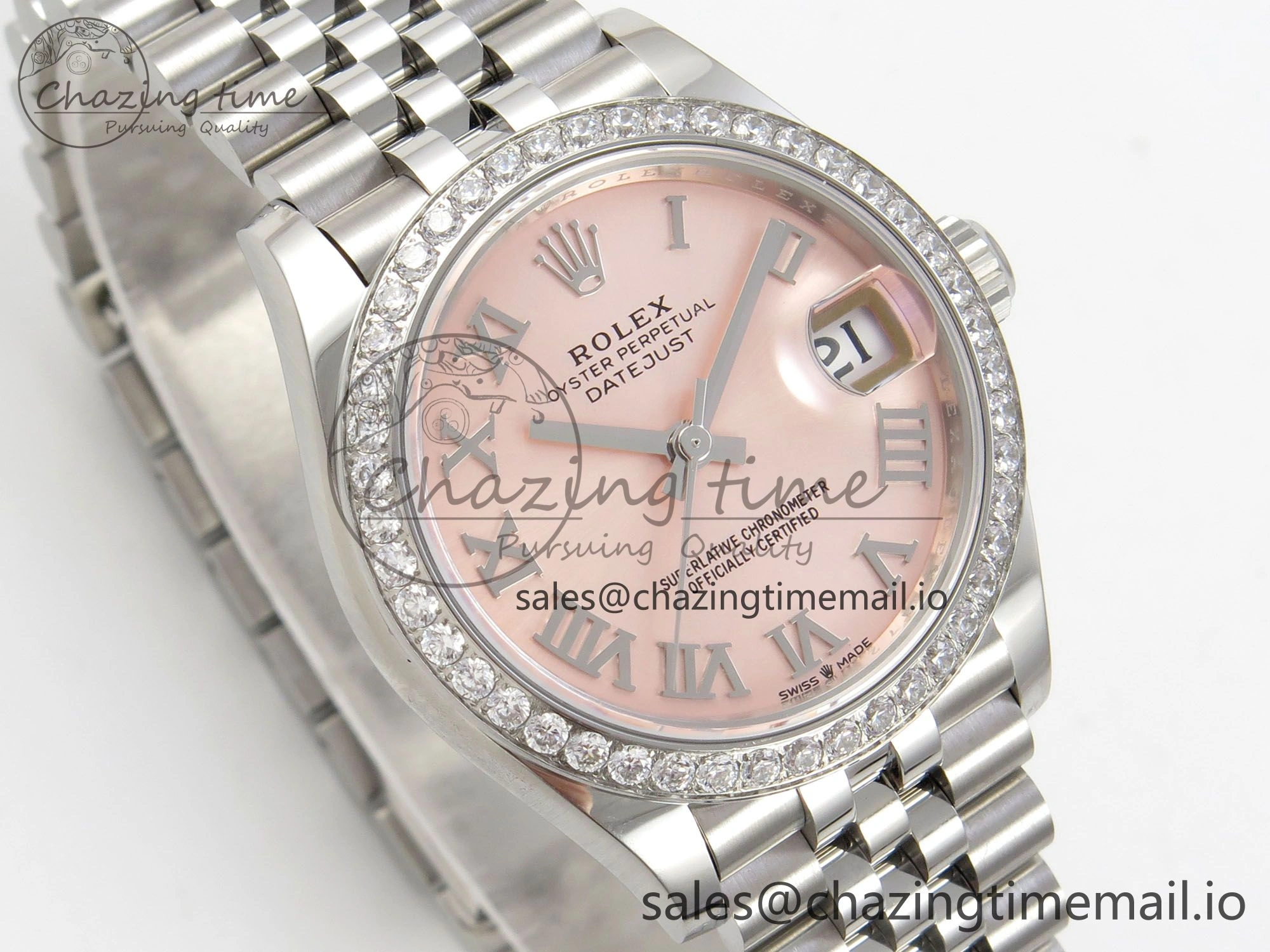DateJust 31 278274 THBF 1:1 Best Edition 904L Steel RG Roman Dial Diamonds Bezel on SS Jubilee Bracelet HZ Cal.2236