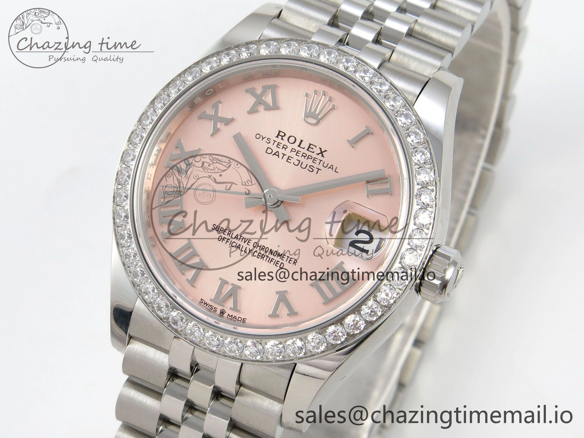 DateJust 31 278274 THBF 1:1 Best Edition 904L Steel RG Roman Dial Diamonds Bezel on SS Jubilee Bracelet HZ Cal.2236