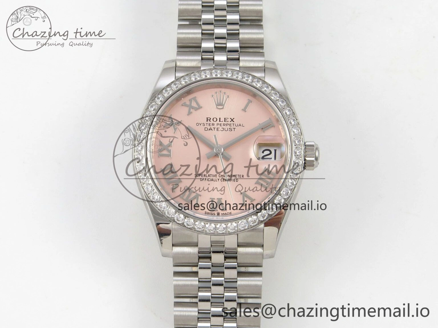 DateJust 31 278274 THBF 1:1 Best Edition 904L Steel RG Roman Dial Diamonds Bezel on SS Jubilee Bracelet HZ Cal.2236