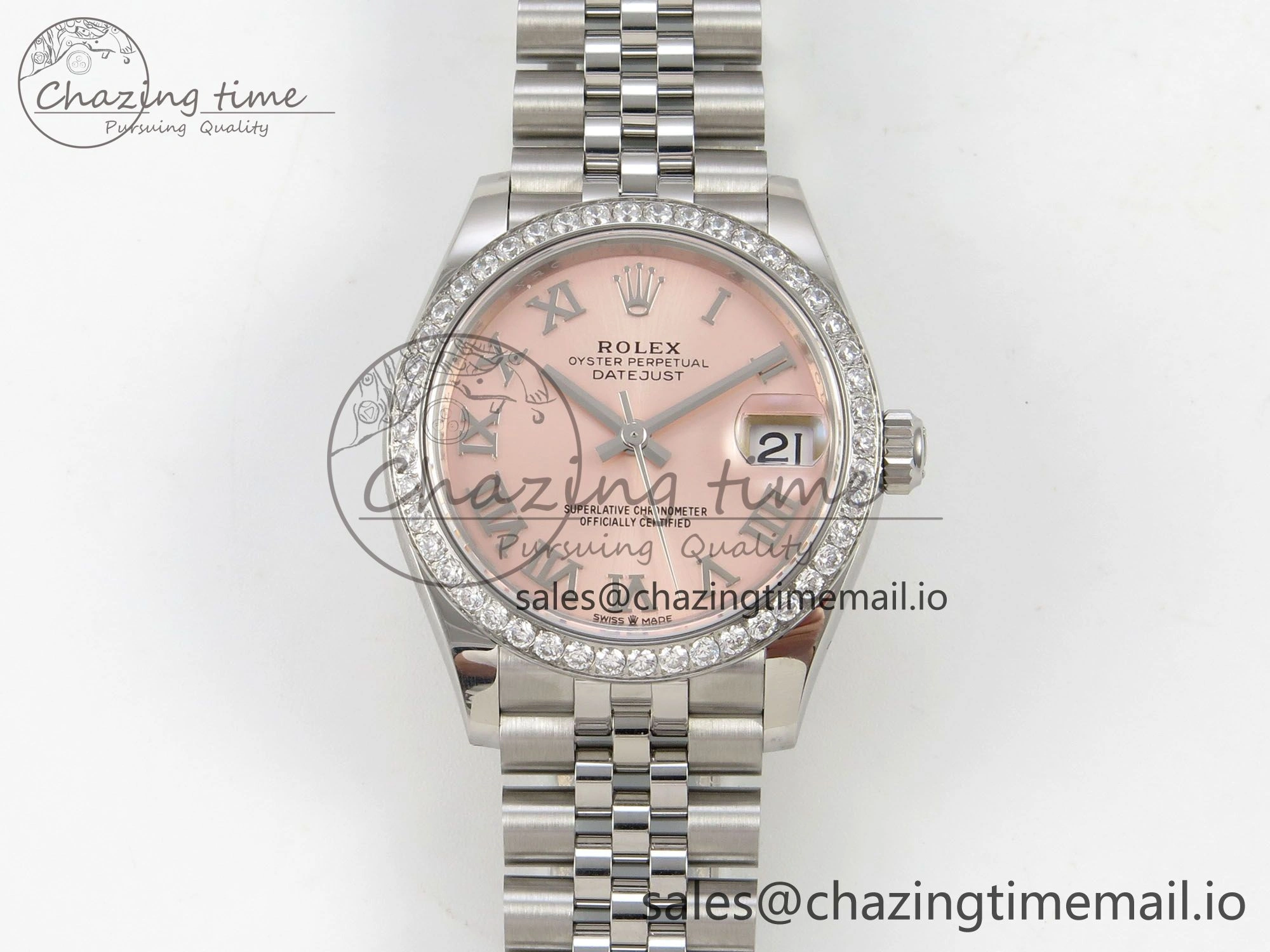 DateJust 31 278274 THBF 1:1 Best Edition 904L Steel RG Roman Dial Diamonds Bezel on SS Jubilee Bracelet HZ Cal.2236