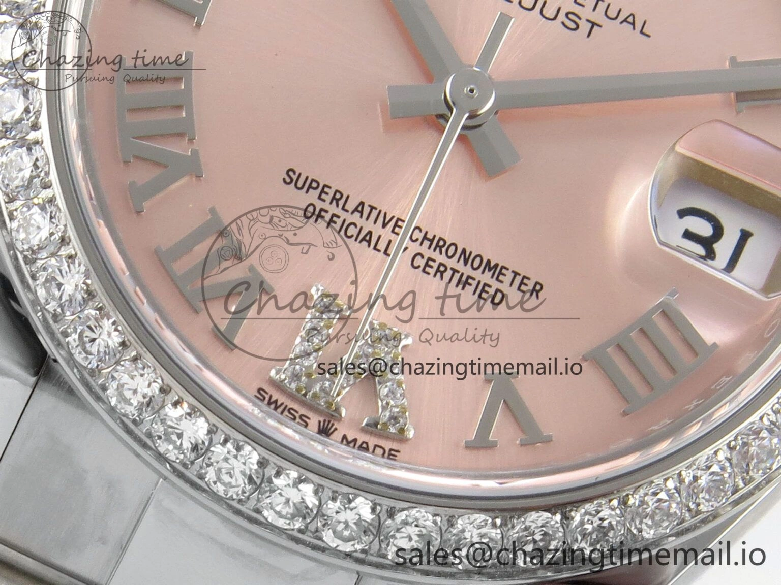 DateJust 31 278274 THBF 1:1 Best Edition 904L Steel RG Roman Dial Diamonds Bezel on SS Oyster Bracelet HZ Cal.2236