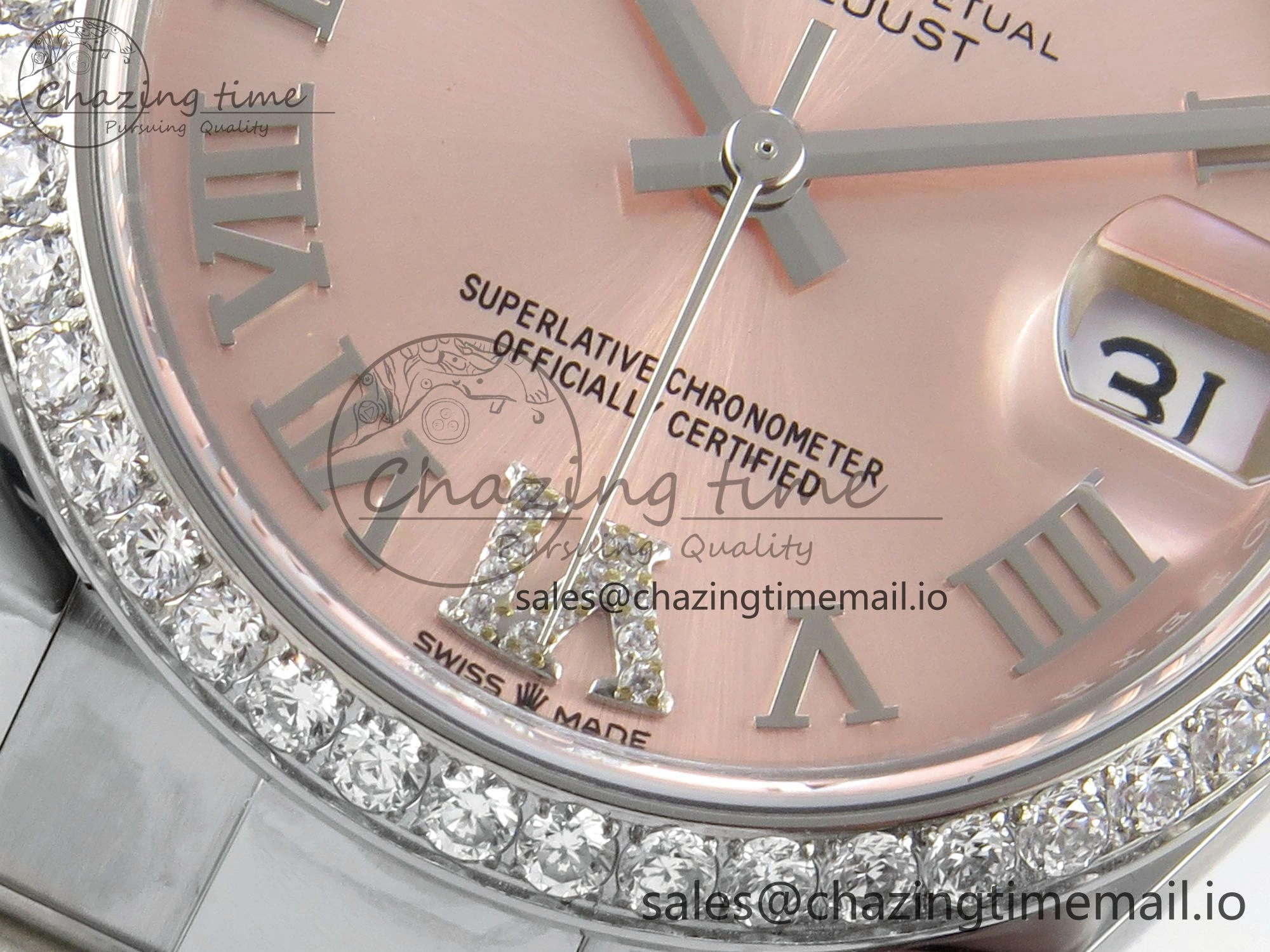 DateJust 31 278274 THBF 1:1 Best Edition 904L Steel RG Roman Dial Diamonds Bezel on SS Oyster Bracelet HZ Cal.2236