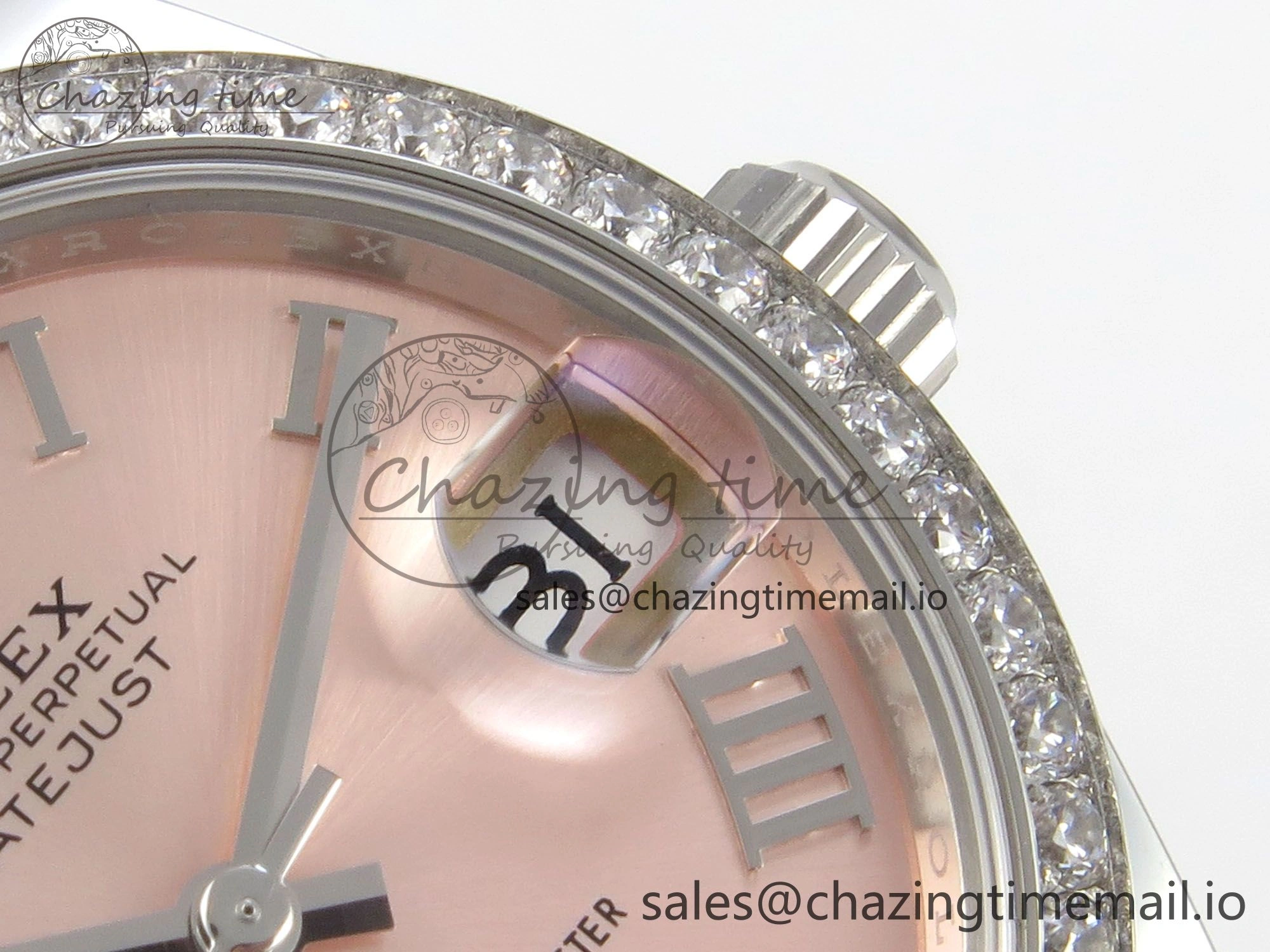 DateJust 31 278274 THBF 1:1 Best Edition 904L Steel RG Roman Dial Diamonds Bezel on SS Oyster Bracelet HZ Cal.2236