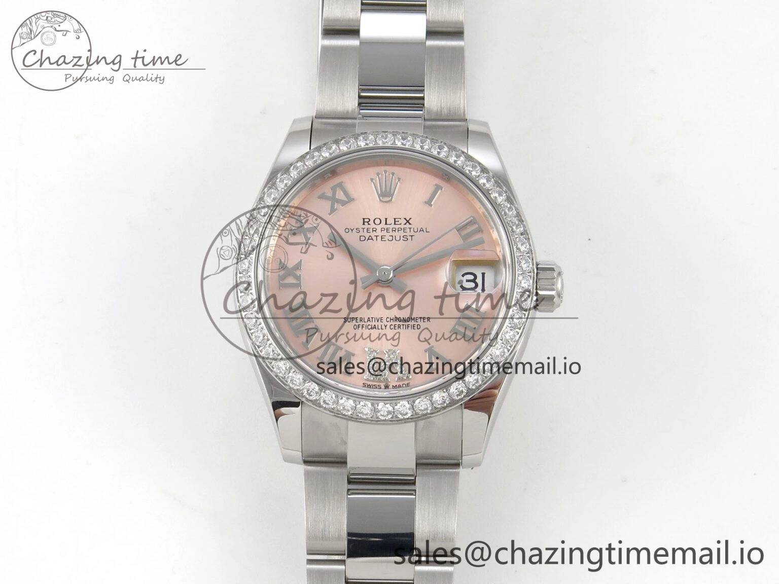 DateJust 31 278274 THBF 1:1 Best Edition 904L Steel RG Roman Dial Diamonds Bezel on SS Oyster Bracelet HZ Cal.2236