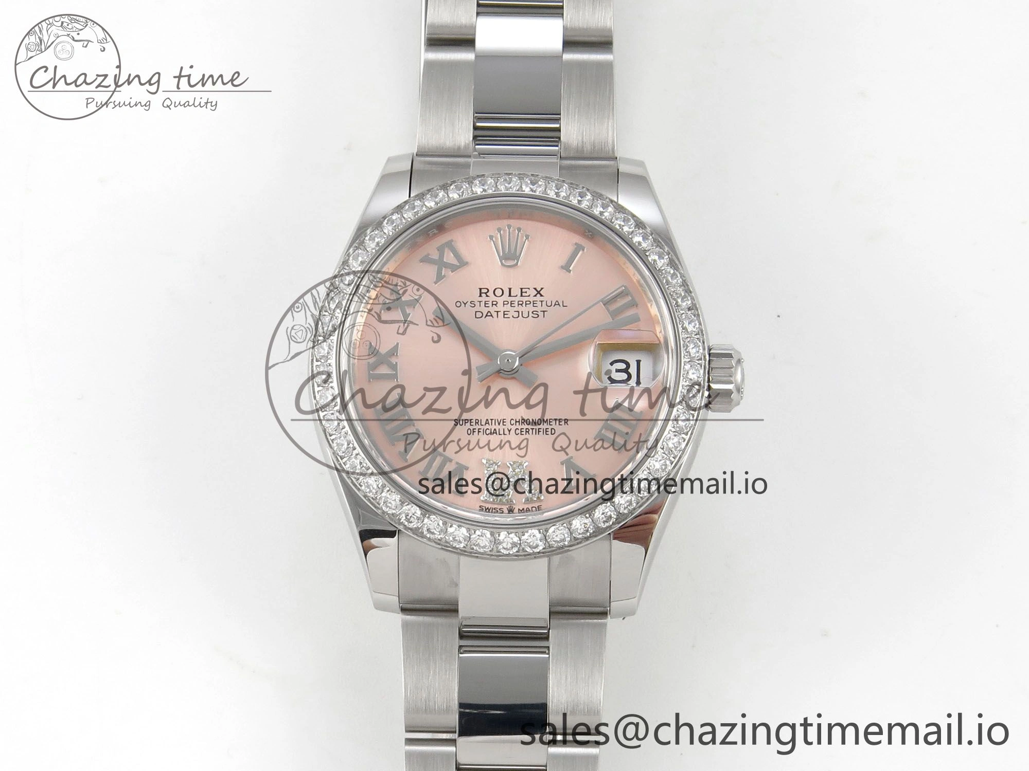 DateJust 31 278274 THBF 1:1 Best Edition 904L Steel RG Roman Dial Diamonds Bezel on SS Oyster Bracelet HZ Cal.2236
