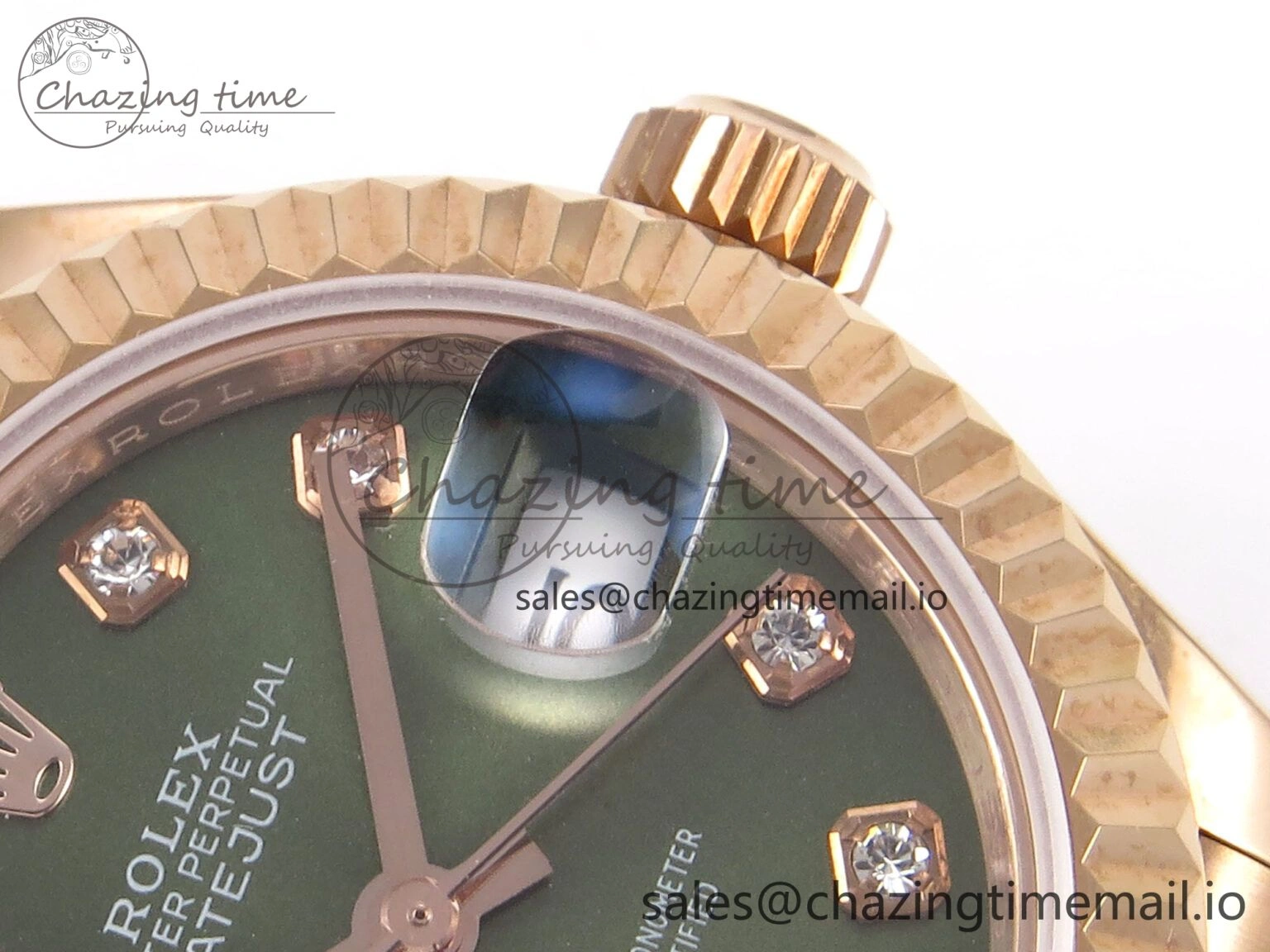 DateJust 31 278275 RG GMF 1:1 Best Edition 904L Steel Green Diamonds Dial on Jubilee Bracelet A2824