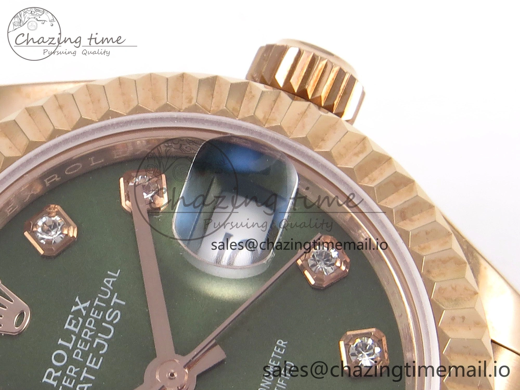 DateJust 31 278275 RG GMF 1:1 Best Edition 904L Steel Green Diamonds Dial on Jubilee Bracelet A2824