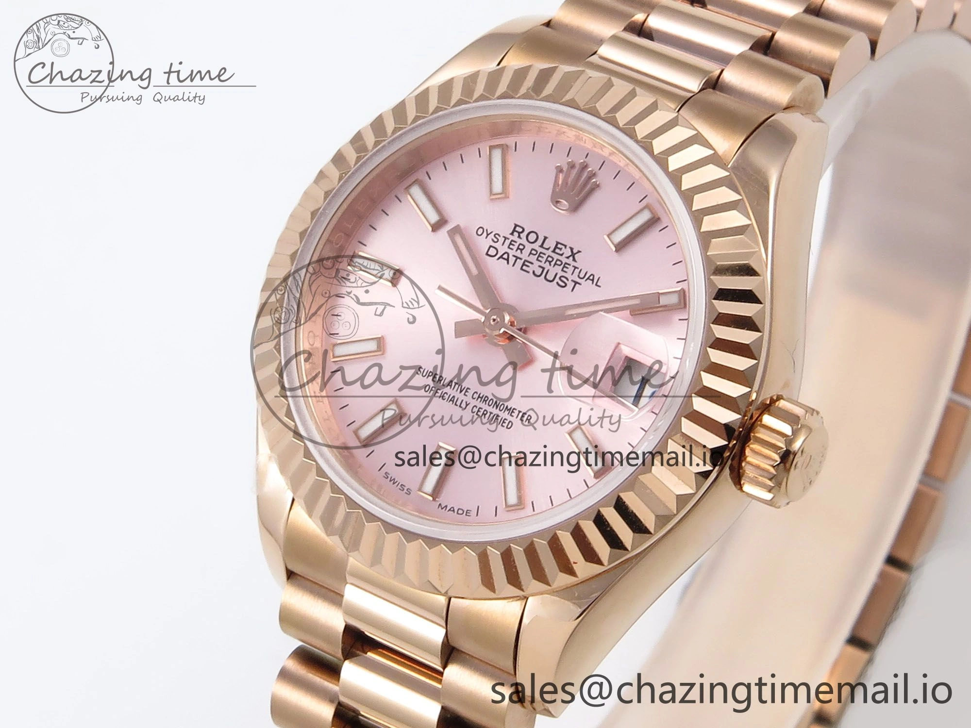 DateJust 31 278275 RG GMF 1:1 Best Edition 904L Steel Pink Stick Dial on Jubilee Bracelet A2824