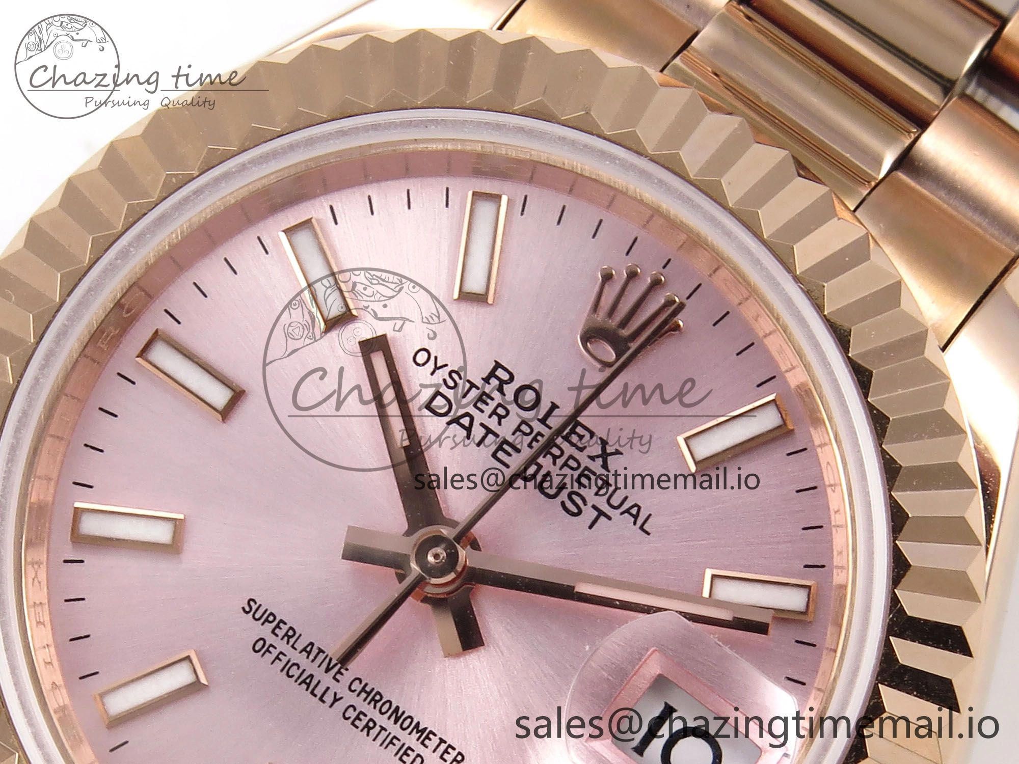 DateJust 31 278275 RG GMF 1:1 Best Edition 904L Steel Pink Stick Dial on Jubilee Bracelet A2824