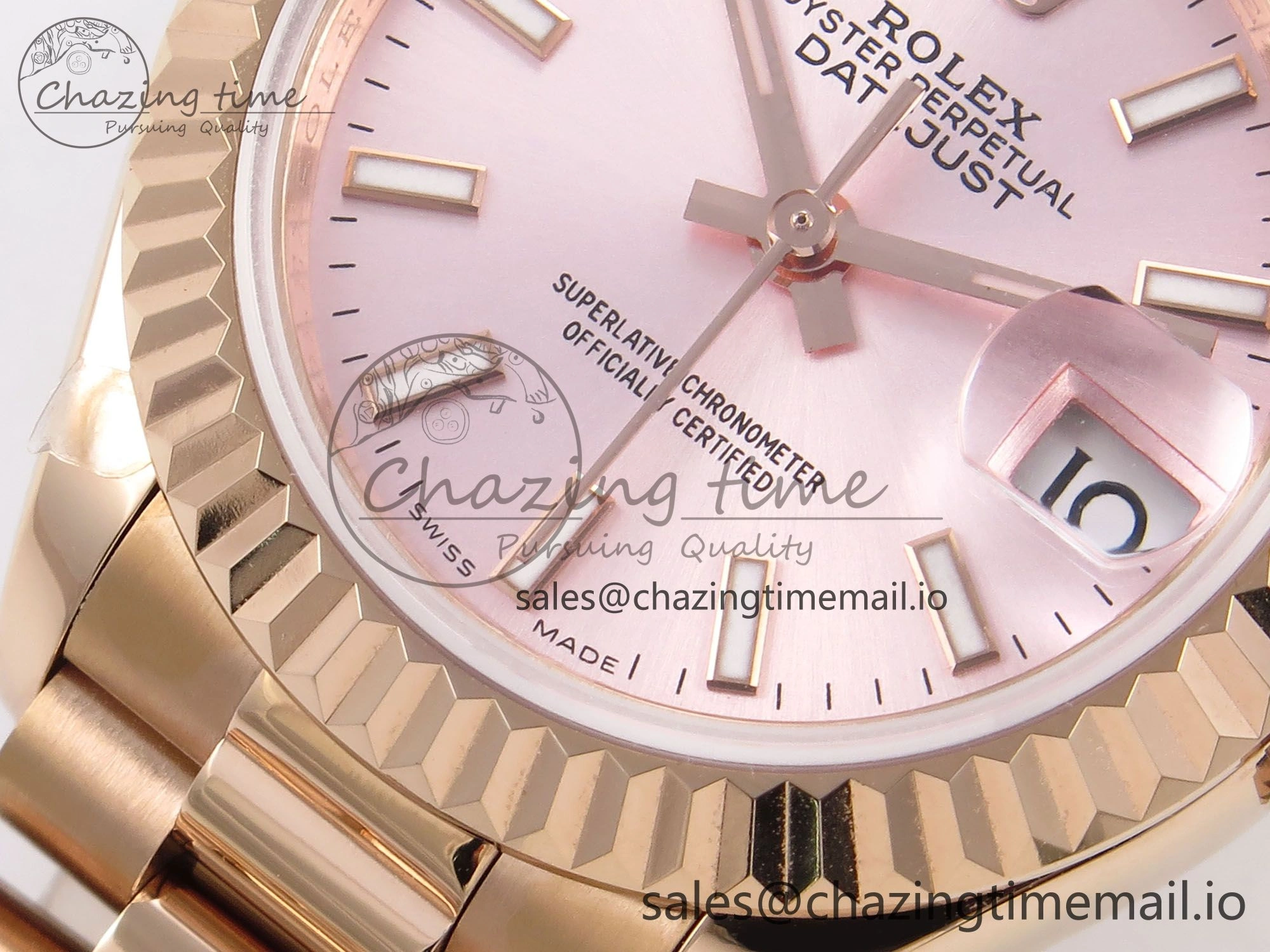 DateJust 31 278275 RG GMF 1:1 Best Edition 904L Steel Pink Stick Dial on Jubilee Bracelet A2824
