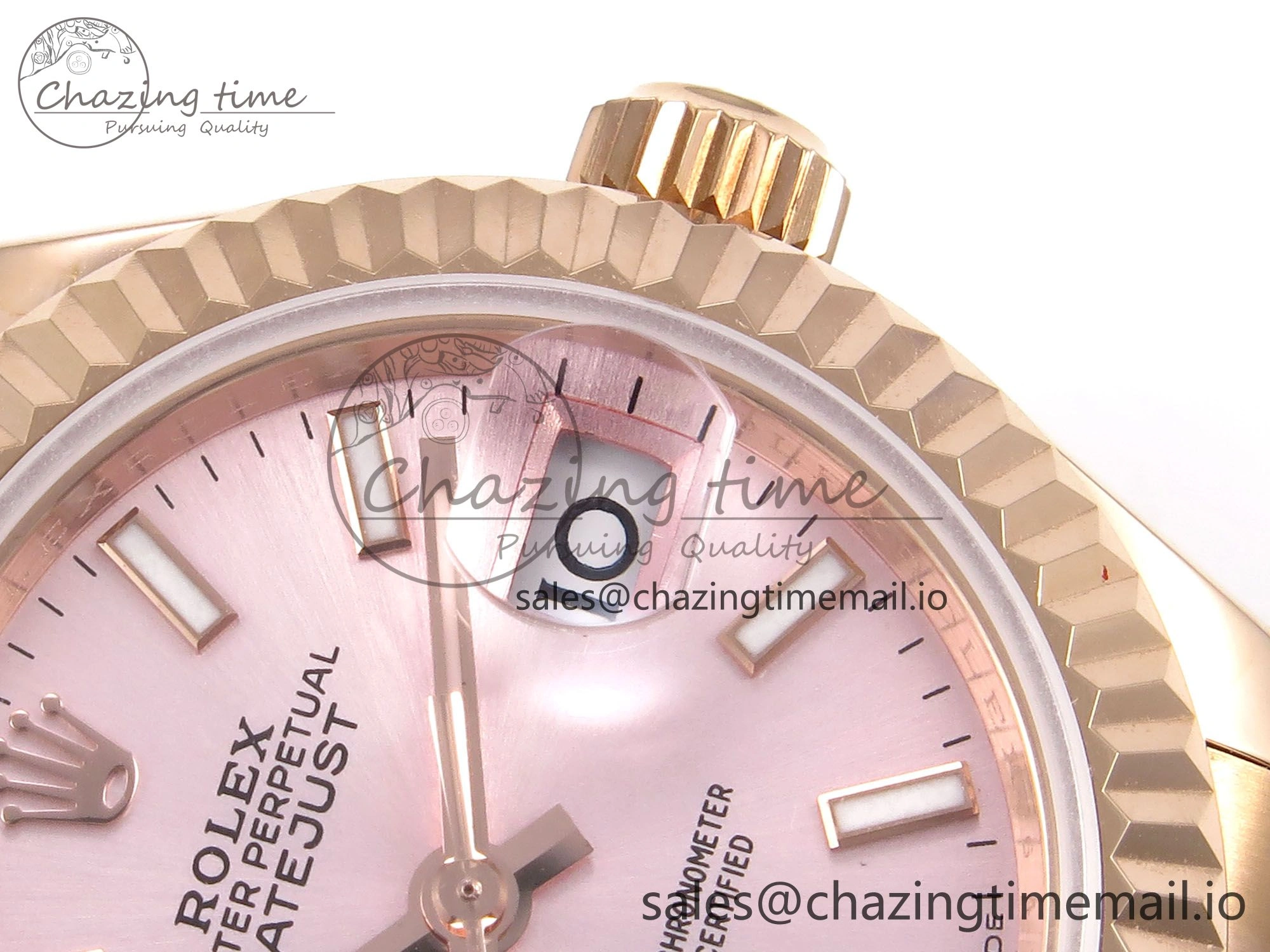 DateJust 31 278275 RG GMF 1:1 Best Edition 904L Steel Pink Stick Dial on Jubilee Bracelet A2824