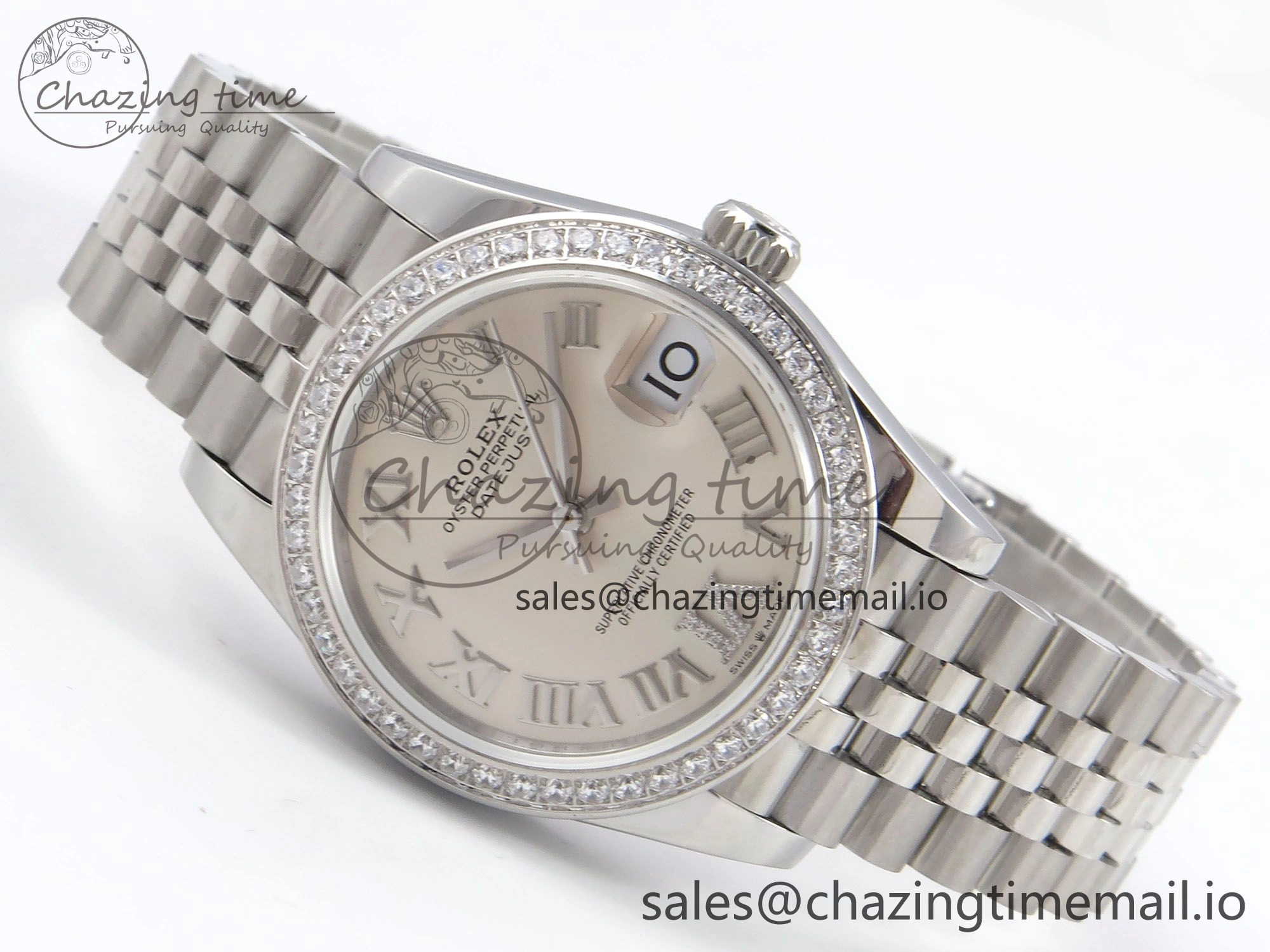 DateJust 31 278289RBR RG GMF 1:1 Best Edition 904L Steel Silver Roman Diamond Dial on Jubilee Bracelet A2824