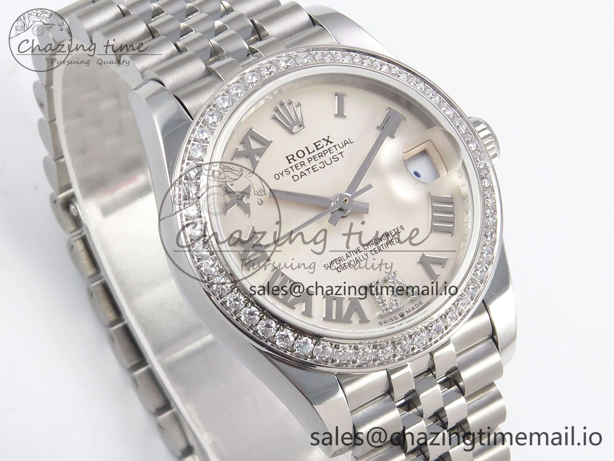 DateJust 31 278289RBR RG GMF 1:1 Best Edition 904L Steel Silver Roman Diamond Dial on Jubilee Bracelet A2824