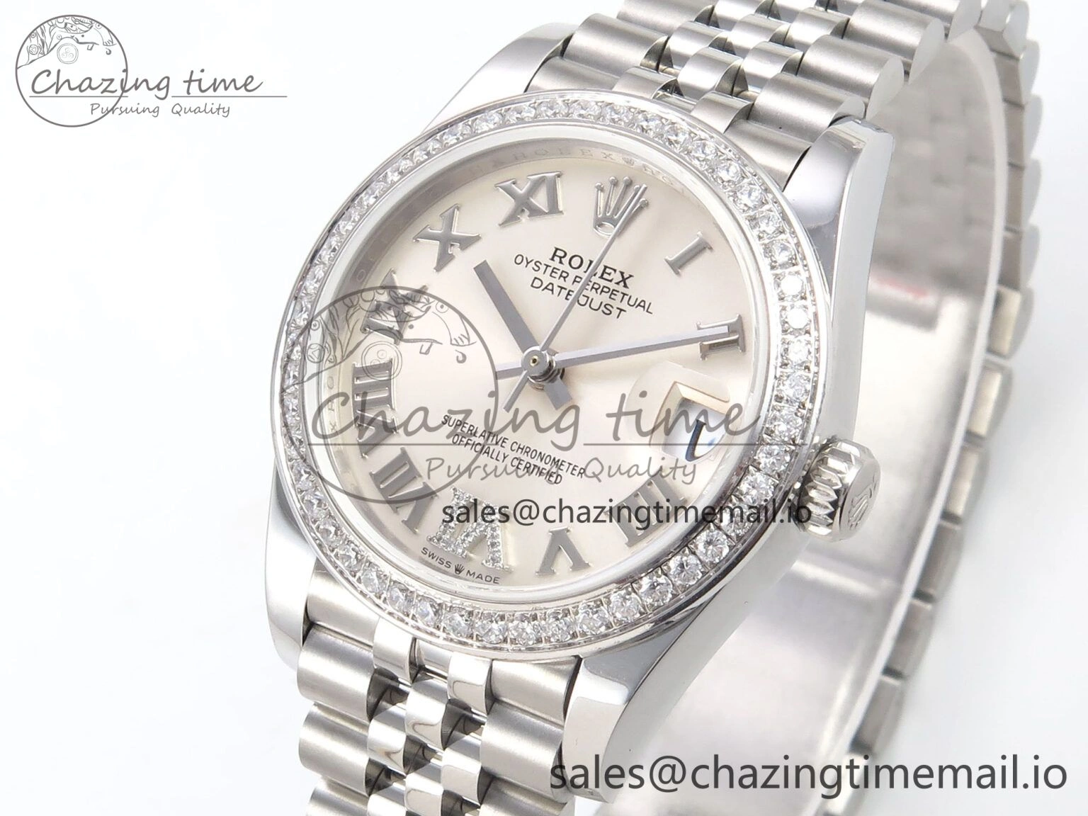 DateJust 31 278289RBR RG GMF 1:1 Best Edition 904L Steel Silver Roman Diamond Dial on Jubilee Bracelet A2824