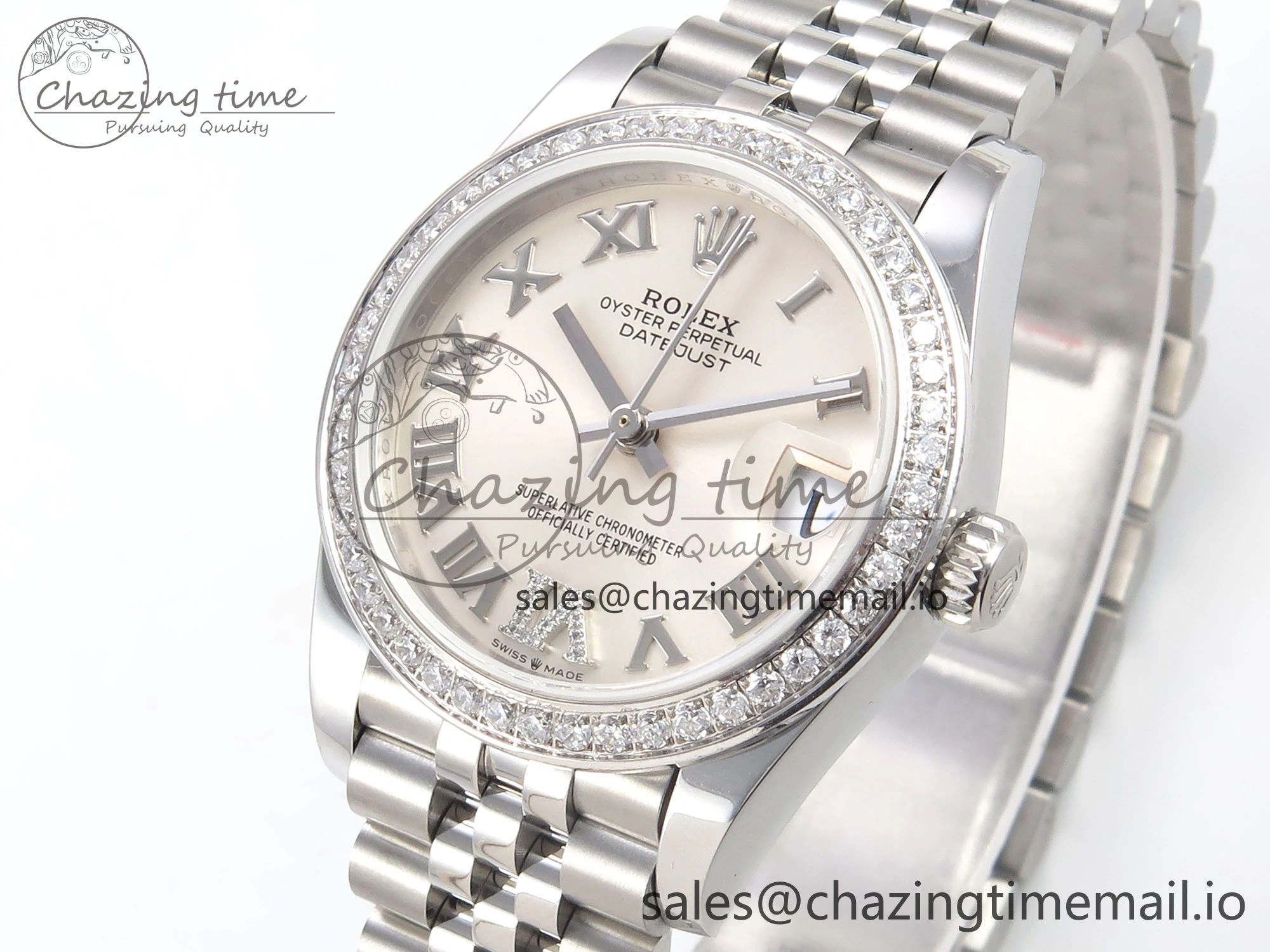DateJust 31 278289RBR RG GMF 1:1 Best Edition 904L Steel Silver Roman Diamond Dial on Jubilee Bracelet A2824
