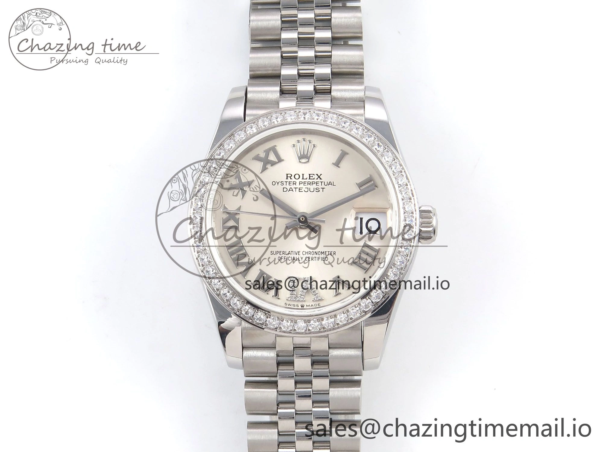 DateJust 31 278289RBR RG GMF 1:1 Best Edition 904L Steel Silver Roman Diamond Dial on Jubilee Bracelet A2824