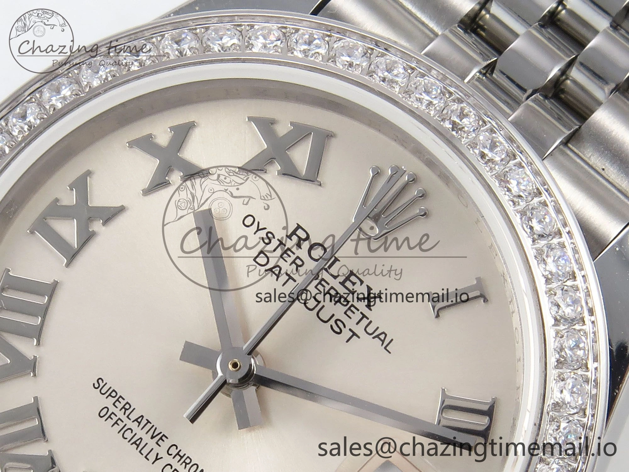 DateJust 31 278289RBR RG GMF 1:1 Best Edition 904L Steel Silver Roman Diamond Dial on Jubilee Bracelet A2824