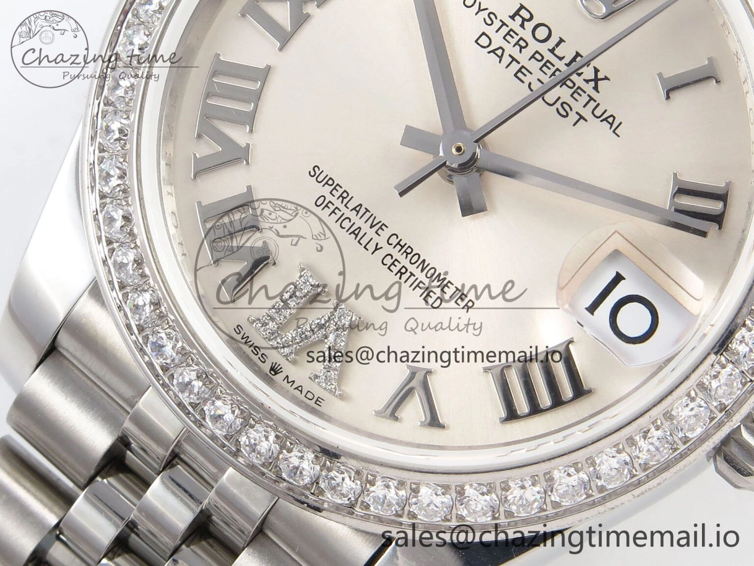 DateJust 31 278289RBR RG GMF 1:1 Best Edition 904L Steel Silver Roman Diamond Dial on Jubilee Bracelet A2824
