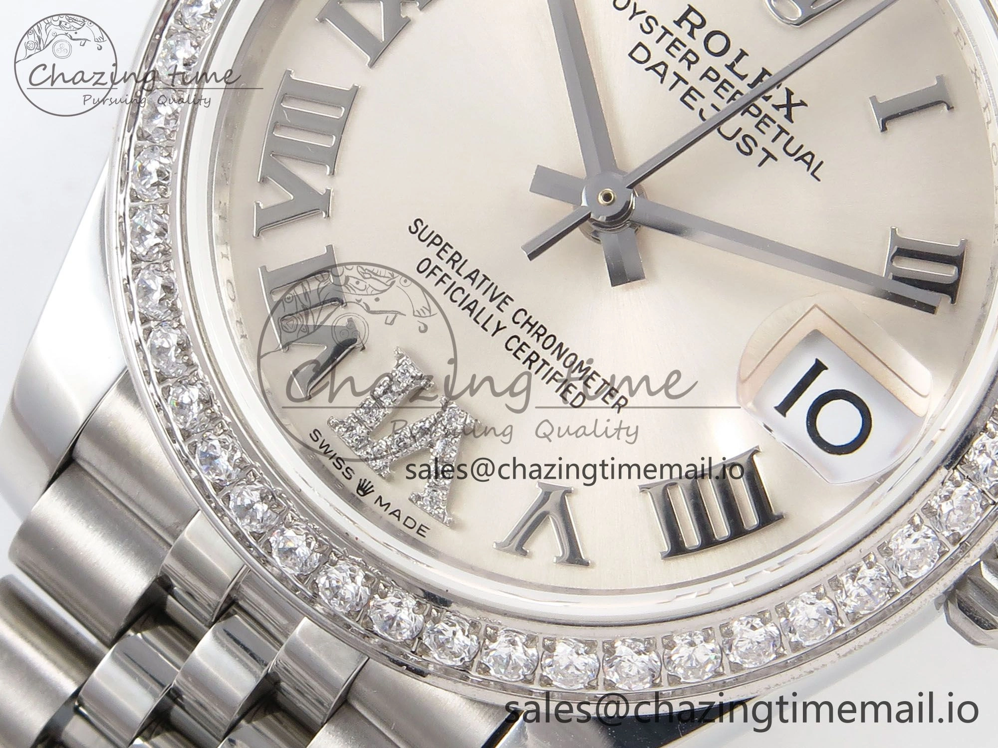 DateJust 31 278289RBR RG GMF 1:1 Best Edition 904L Steel Silver Roman Diamond Dial on Jubilee Bracelet A2824