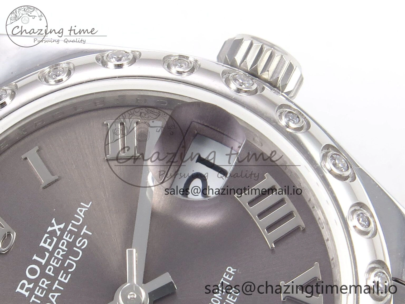 DateJust 31 278344RBR SS GMF 1:1 Best Edition 904L Steel Gray Roman Diamonds Dial on Jubilee Bracelet A2824