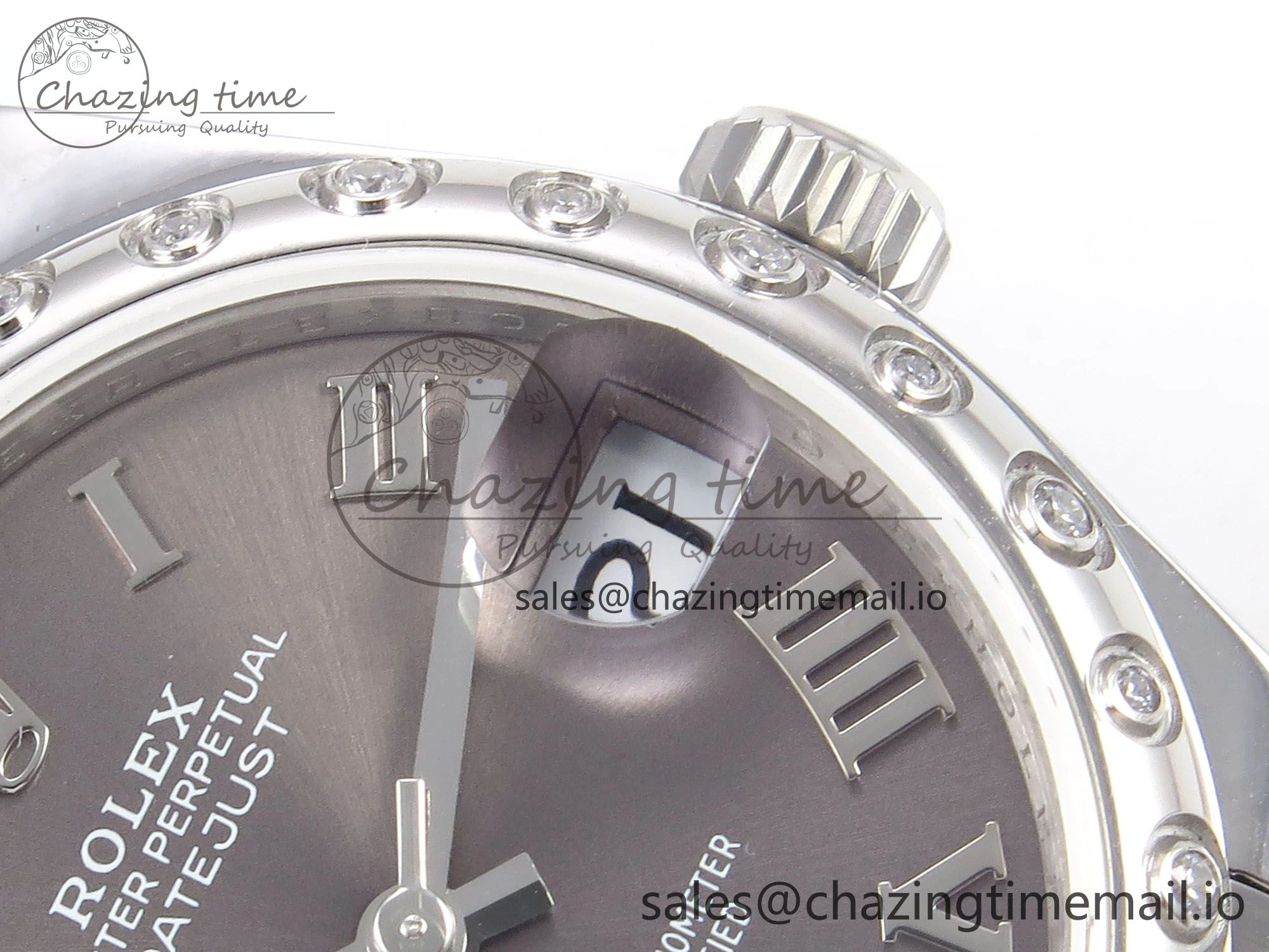 DateJust 31 278344RBR SS GMF 1:1 Best Edition 904L Steel Gray Roman Diamonds Dial on Jubilee Bracelet A2824