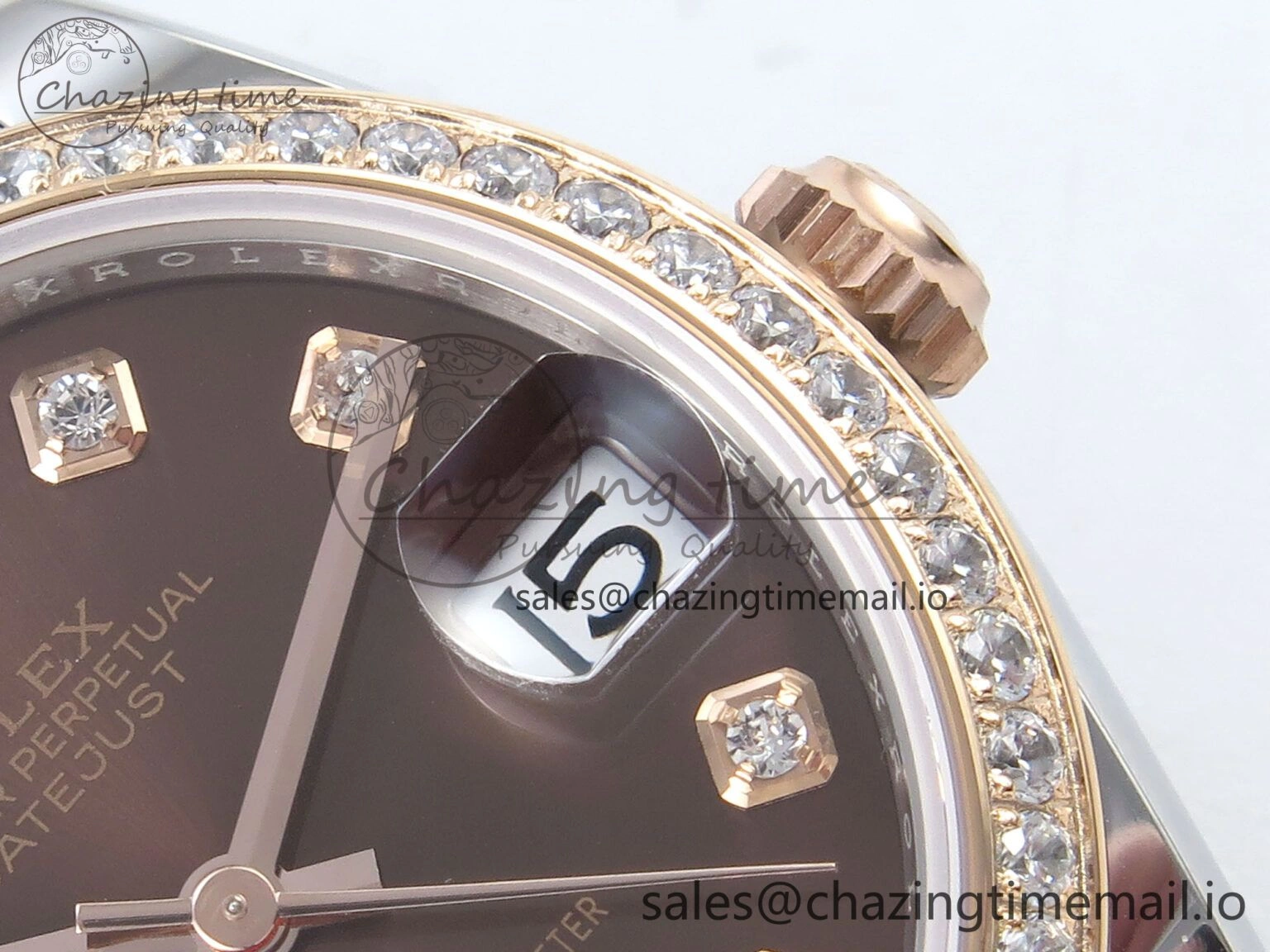 DateJust 31 278381RBR ARF 1:1 Best Edition 904L Steel Brown Diamonds Dial Diamonds Bezel on SS RG Jubilee Bracelet ETA 2688