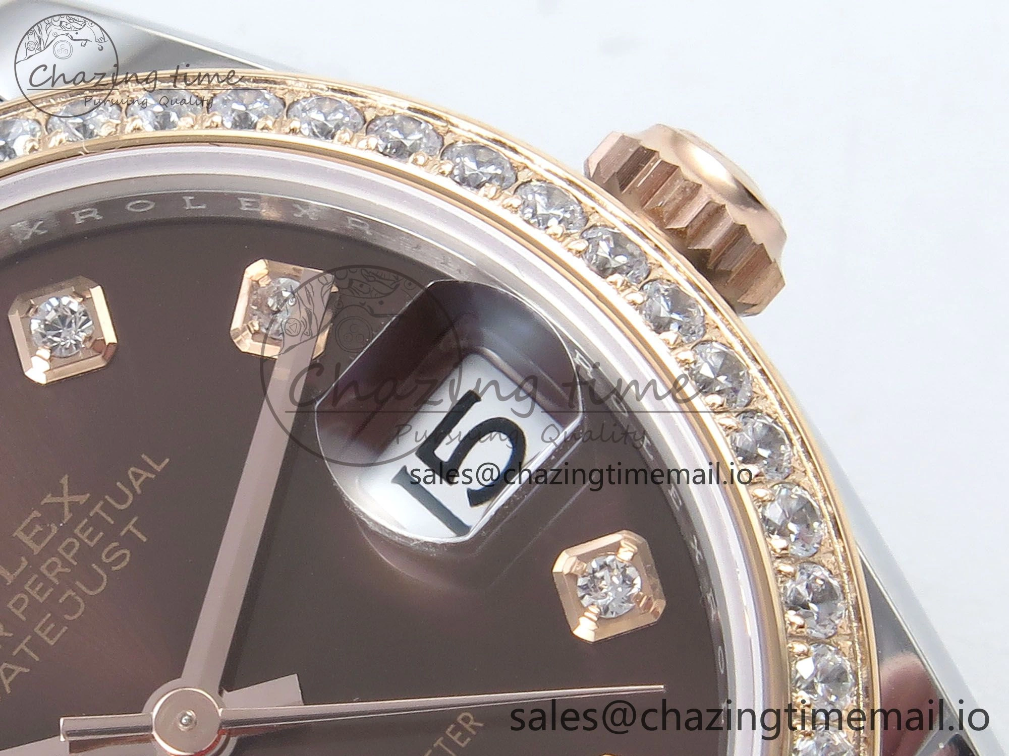 DateJust 31 278381RBR ARF 1:1 Best Edition 904L Steel Brown Diamonds Dial Diamonds Bezel on SS RG Jubilee Bracelet ETA 2688