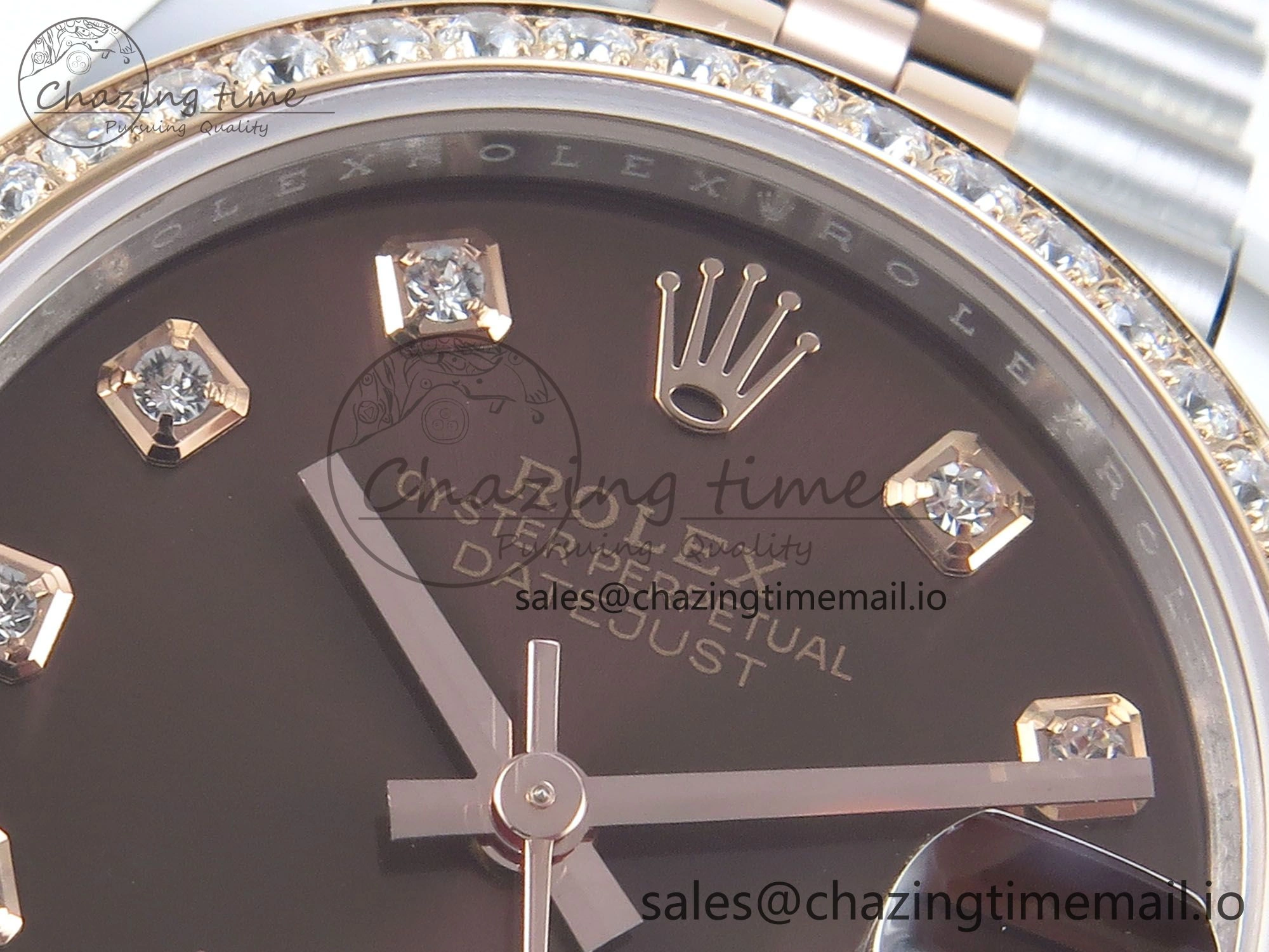 DateJust 31 278381RBR ARF 1:1 Best Edition 904L Steel Brown Diamonds Dial Diamonds Bezel on SS RG Jubilee Bracelet ETA 2688