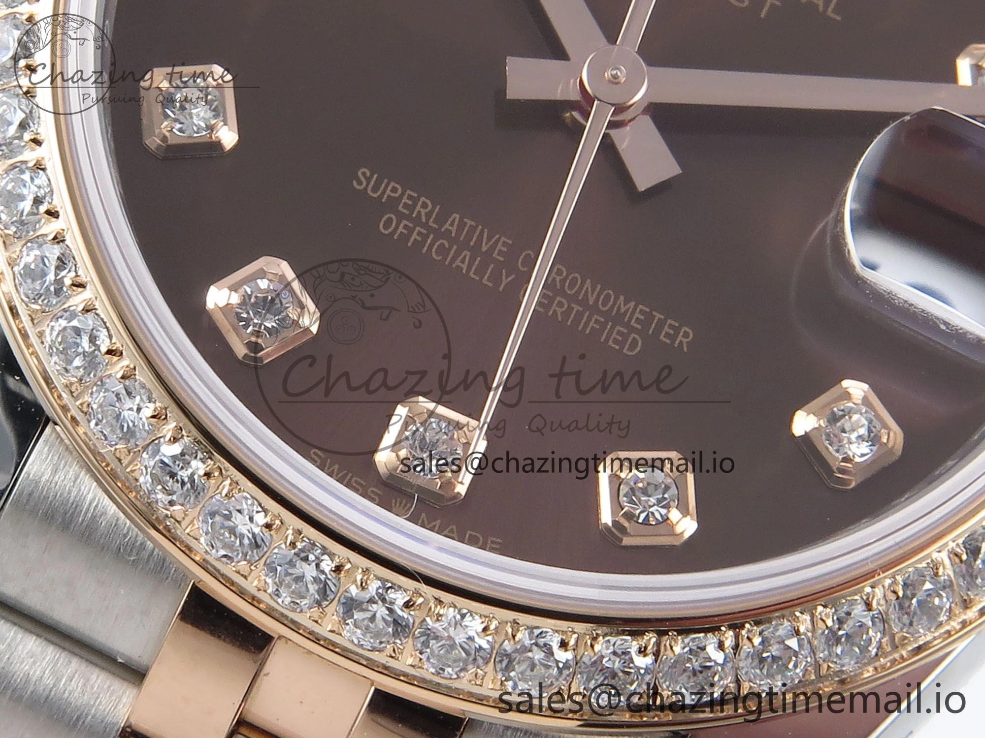 DateJust 31 278381RBR ARF 1:1 Best Edition 904L Steel Brown Diamonds Dial Diamonds Bezel on SS RG Jubilee Bracelet ETA 2688