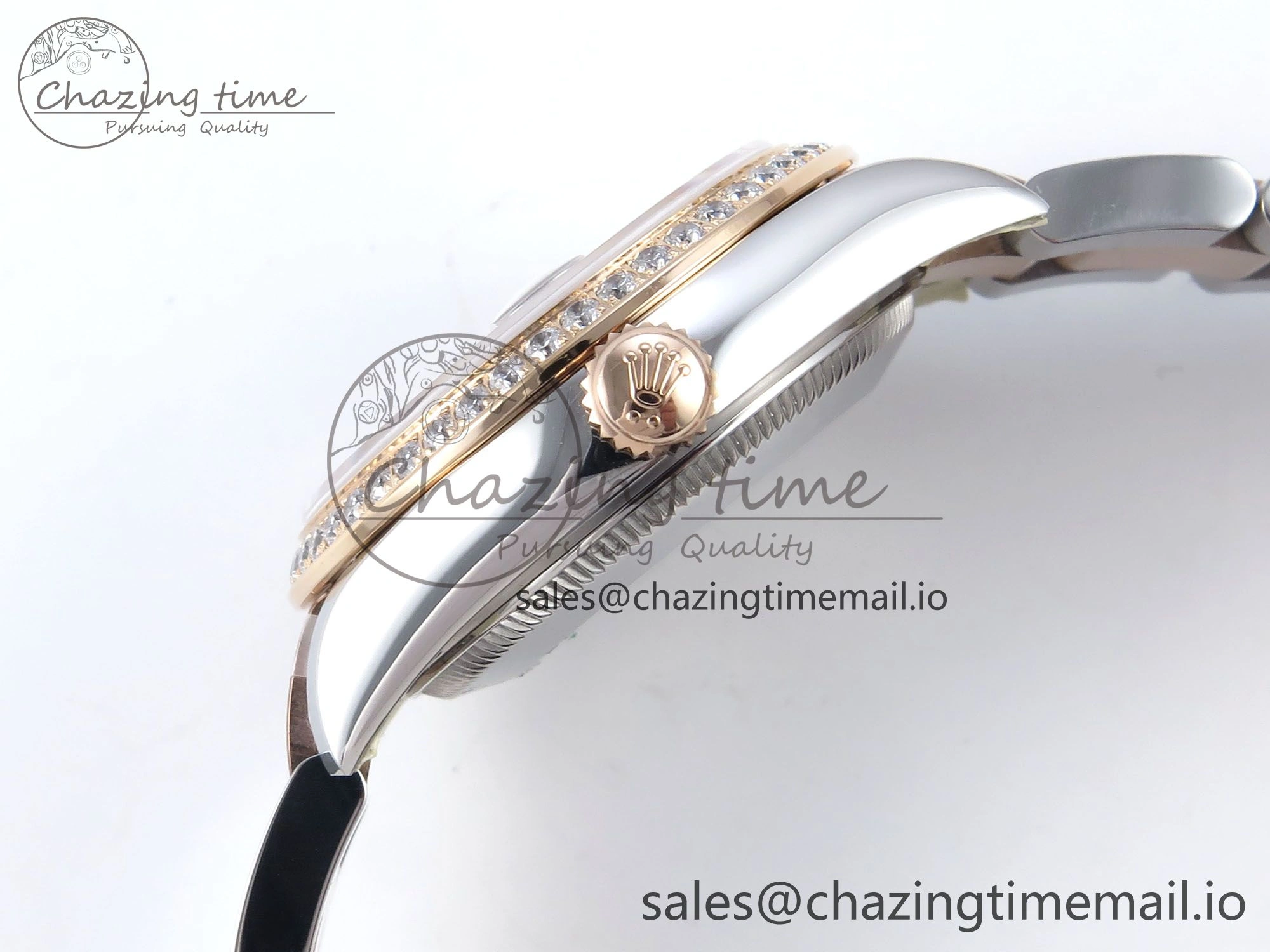 DateJust 31 278381RBR ARF 1:1 Best Edition 904L Steel Brown Diamonds Dial Diamonds Bezel on SS RG Oyster Bracelet ETA 2688