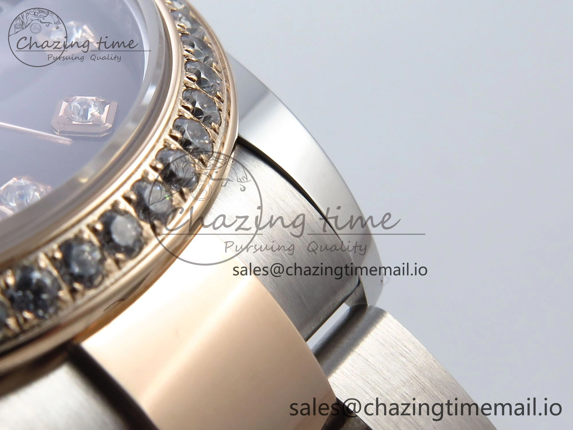 DateJust 31 278381RBR ARF 1:1 Best Edition 904L Steel Brown Diamonds Dial Diamonds Bezel on SS RG Oyster Bracelet ETA 2688