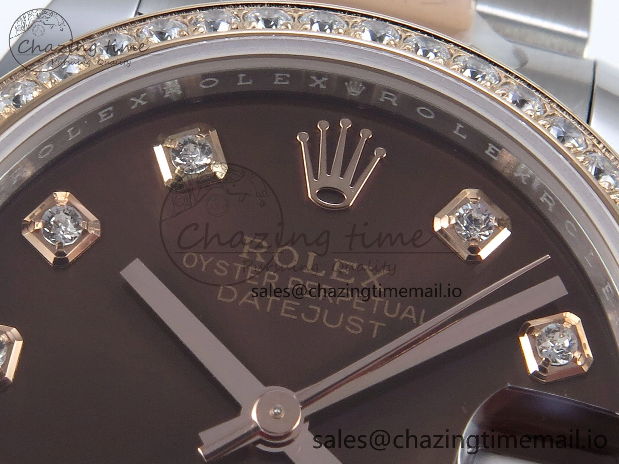 DateJust 31 278381RBR ARF 1:1 Best Edition 904L Steel Brown Diamonds Dial Diamonds Bezel on SS RG Oyster Bracelet ETA 2688