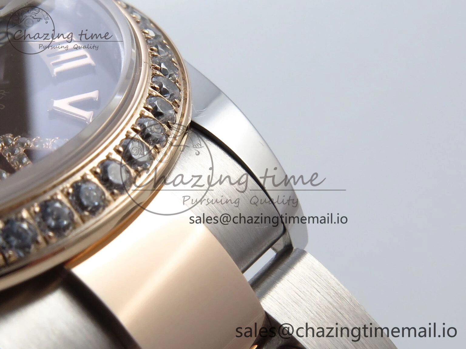 DateJust 31 278381RBR ARF 1:1 Best Edition 904L Steel Brown Roman Diamonds Dial Diamonds Bezel on SS RG Oyster Bracelet ETA 2688