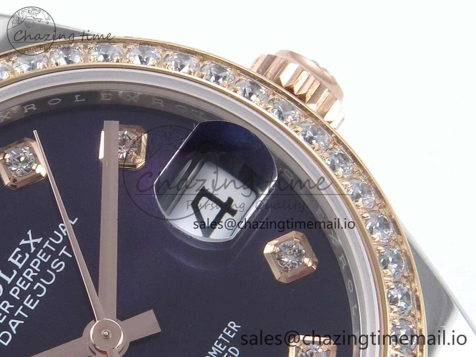 DateJust 31 278381RBR ARF 1:1 Best Edition 904L Steel Purple Diamonds Dial Diamonds Bezel on SS RG Jubilee Bracelet ETA 2688