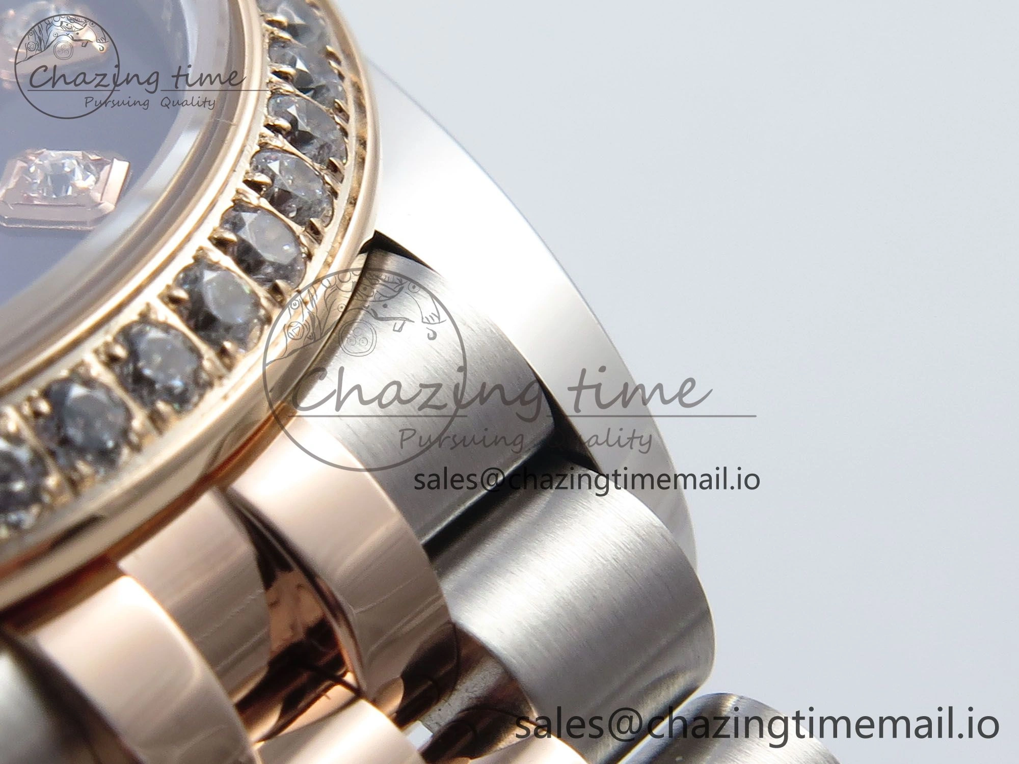 DateJust 31 278381RBR ARF 1:1 Best Edition 904L Steel Purple Diamonds Dial Diamonds Bezel on SS RG Jubilee Bracelet ETA 2688