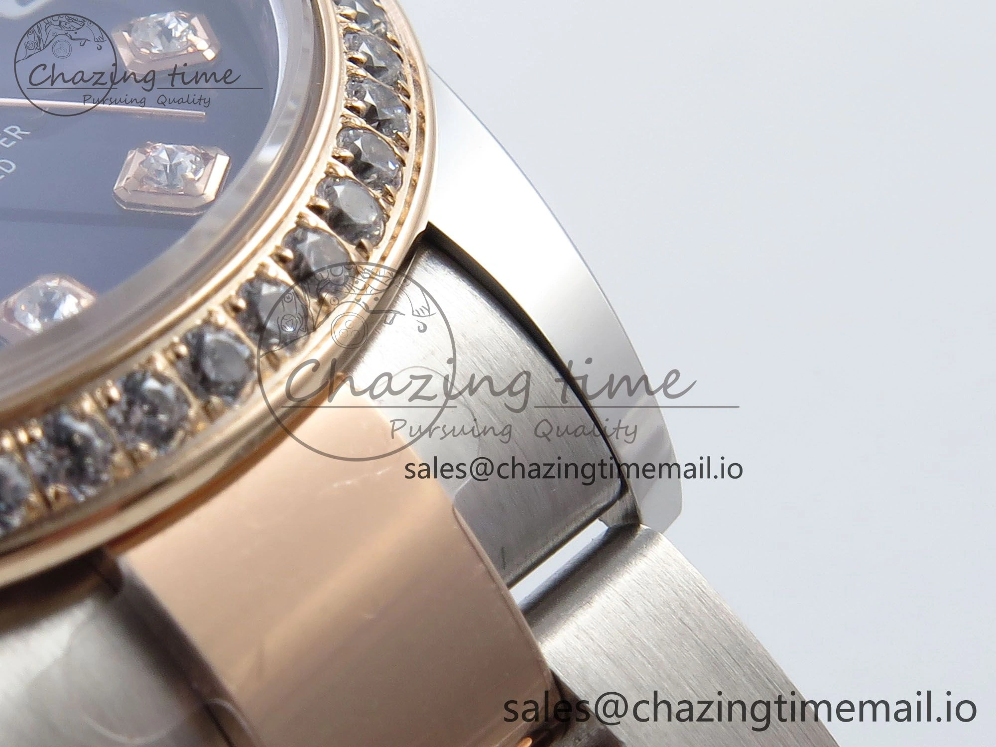 DateJust 31 278381RBR ARF 1:1 Best Edition 904L Steel Purple Diamonds Dial Diamonds Bezel on SS RG Oyster Bracelet ETA 2688