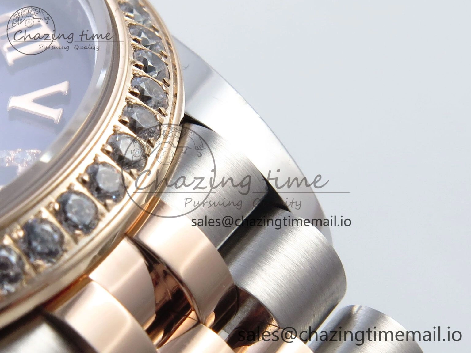 DateJust 31 278381RBR ARF 1:1 Best Edition 904L Steel Purple Roman Diamonds Dial Diamonds Bezel on SS RG Jubilee Bracelet ETA 2688