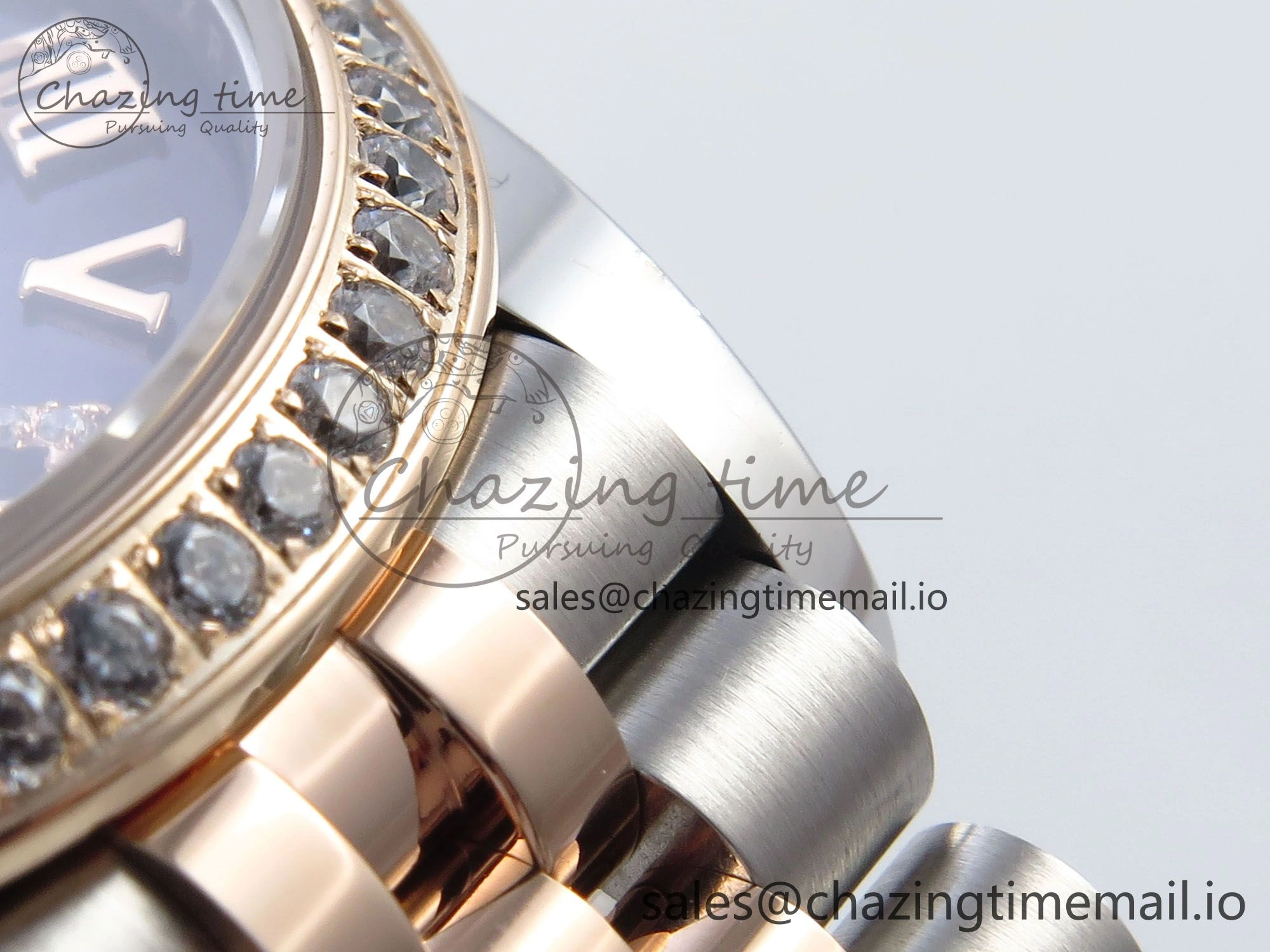 DateJust 31 278381RBR ARF 1:1 Best Edition 904L Steel Purple Roman Diamonds Dial Diamonds Bezel on SS RG Jubilee Bracelet ETA 2688