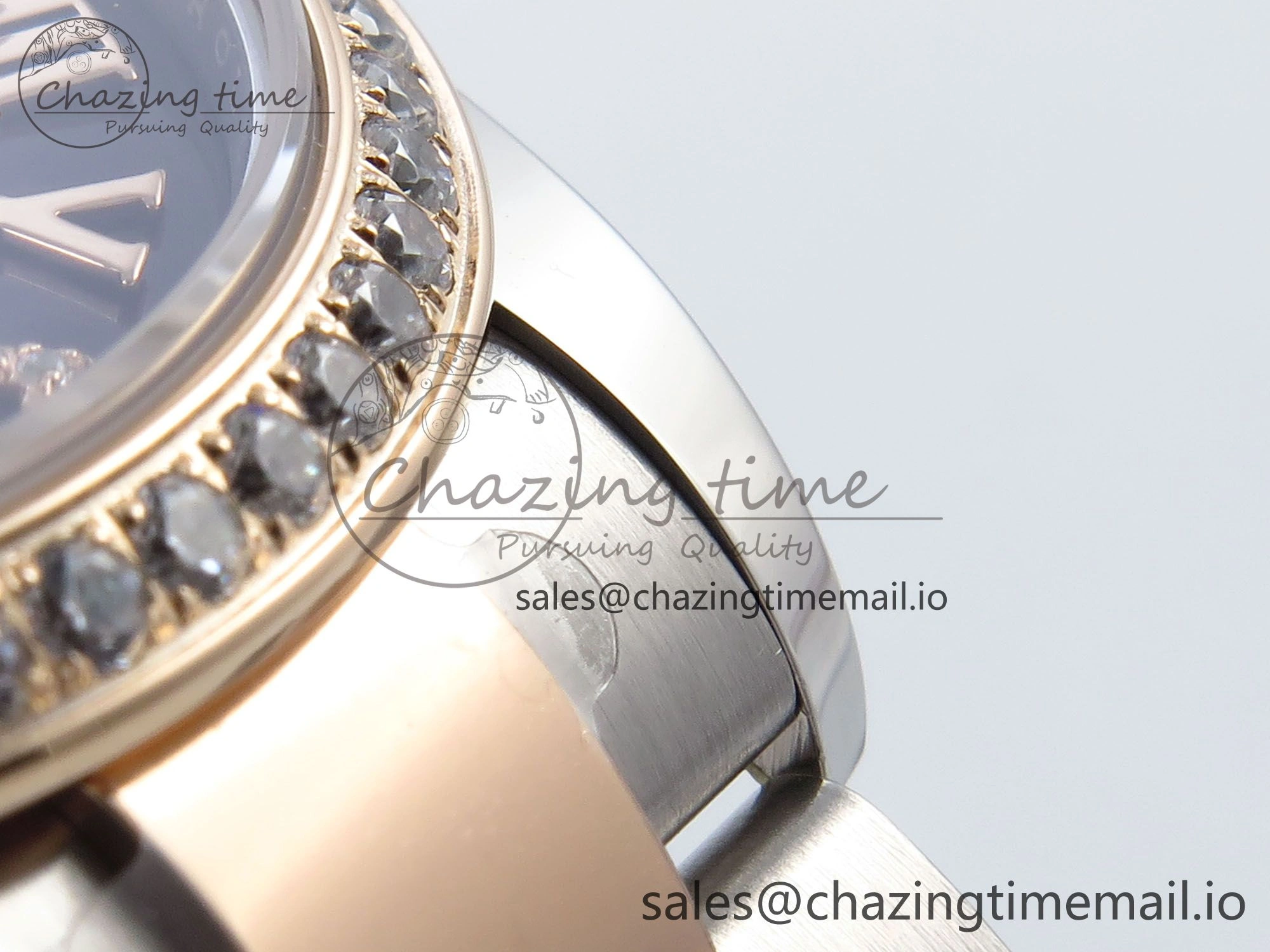 DateJust 31 278381RBR ARF 1:1 Best Edition 904L Steel Purple Roman Diamonds Dial Diamonds Bezel on SS RG Oyster Bracelet ETA 2688