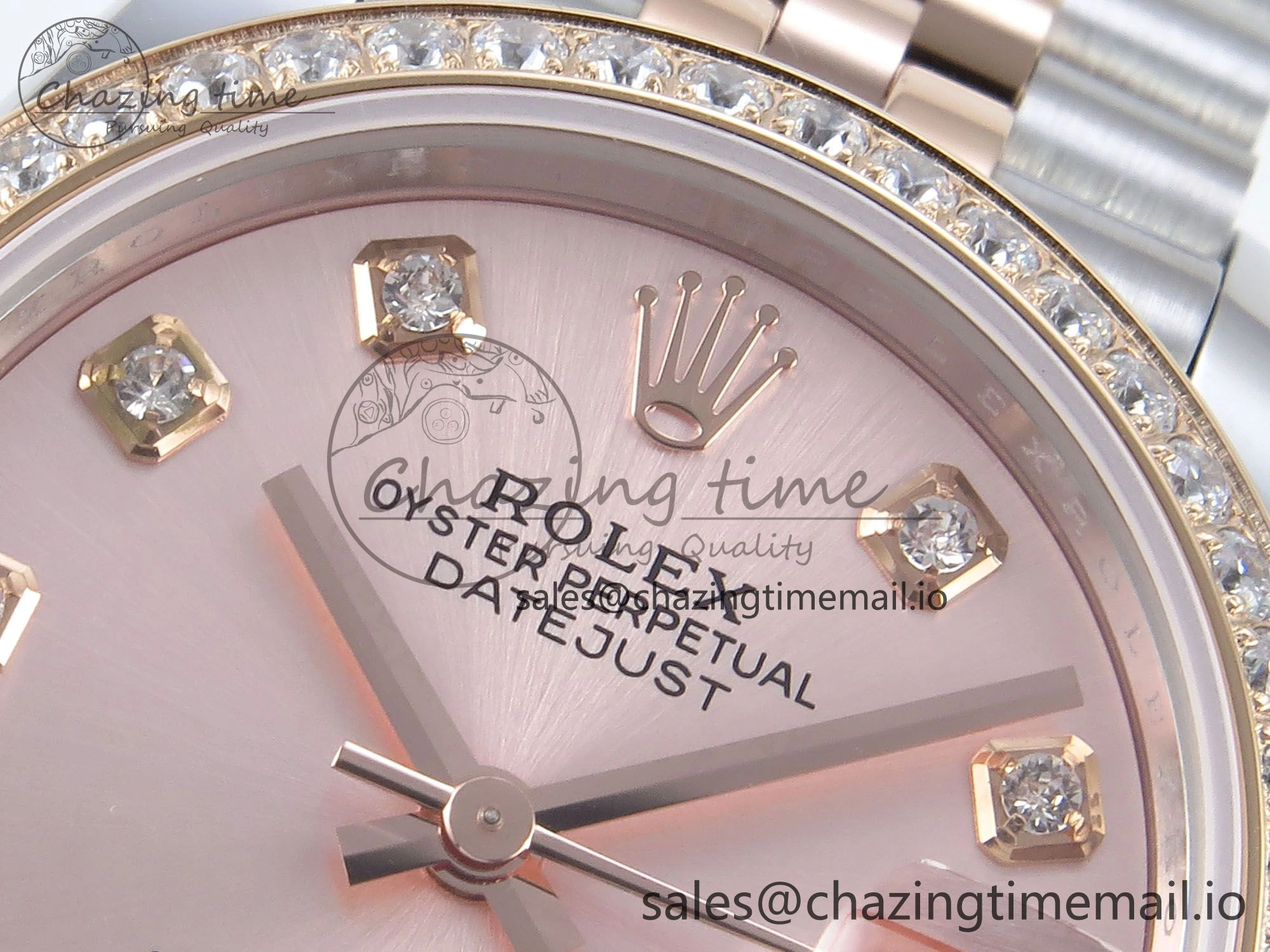 DateJust 31 278381RBR ARF 1:1 Best Edition 904L Steel RG Diamonds Dial Diamonds Bezel on SS RG Jubilee Bracelet ETA 2688