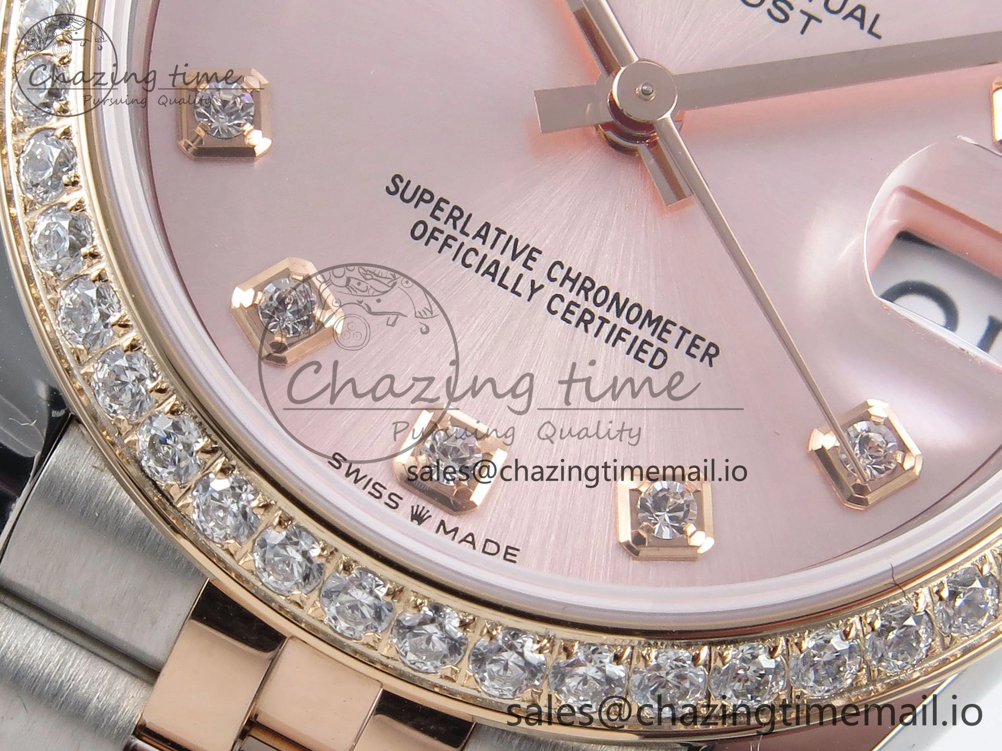 DateJust 31 278381RBR ARF 1:1 Best Edition 904L Steel RG Diamonds Dial Diamonds Bezel on SS RG Jubilee Bracelet ETA 2688