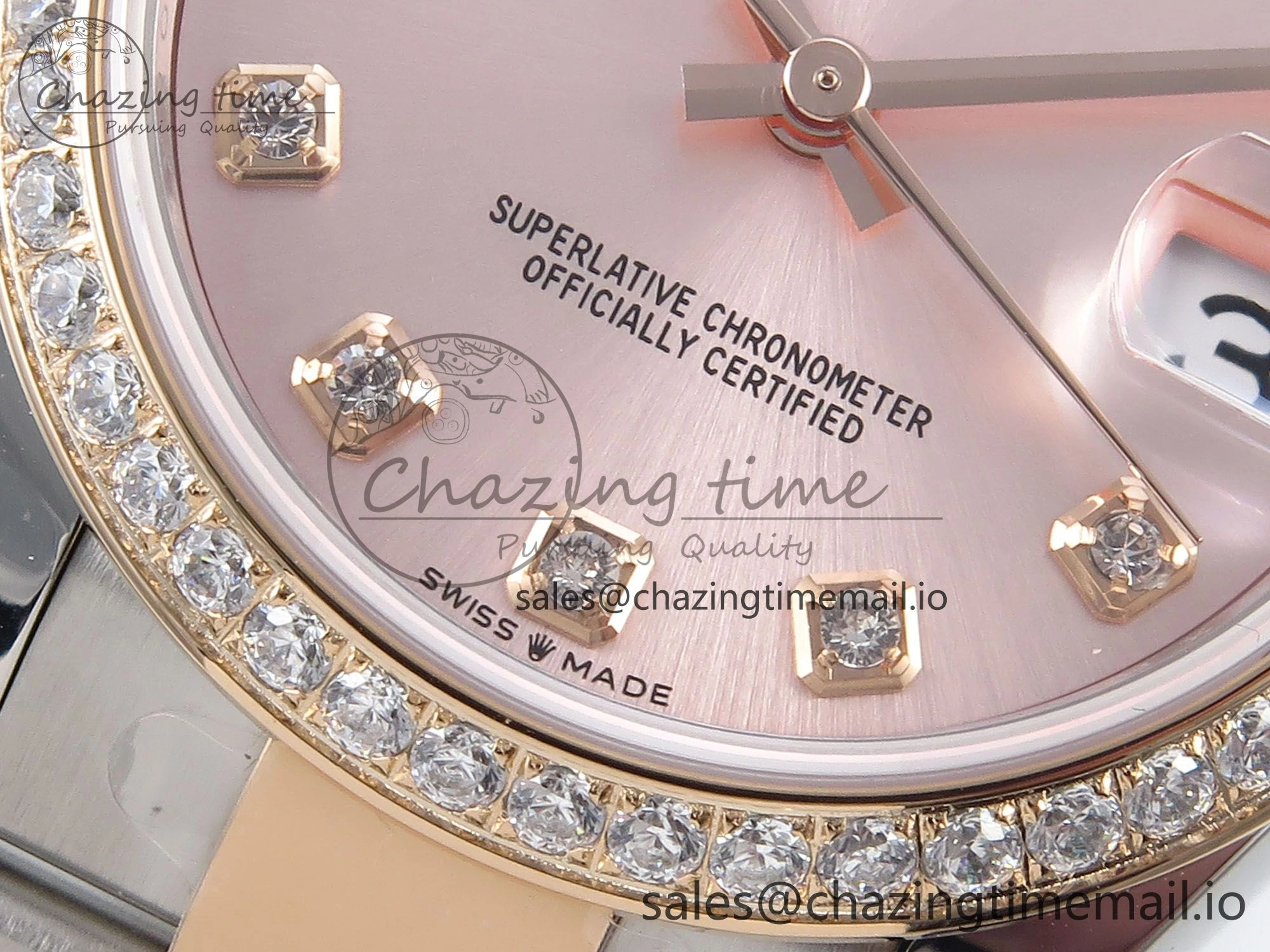 DateJust 31 278381RBR ARF 1:1 Best Edition 904L Steel RG Diamonds Dial Diamonds Bezel on SS RG Oyster Bracelet ETA 2688