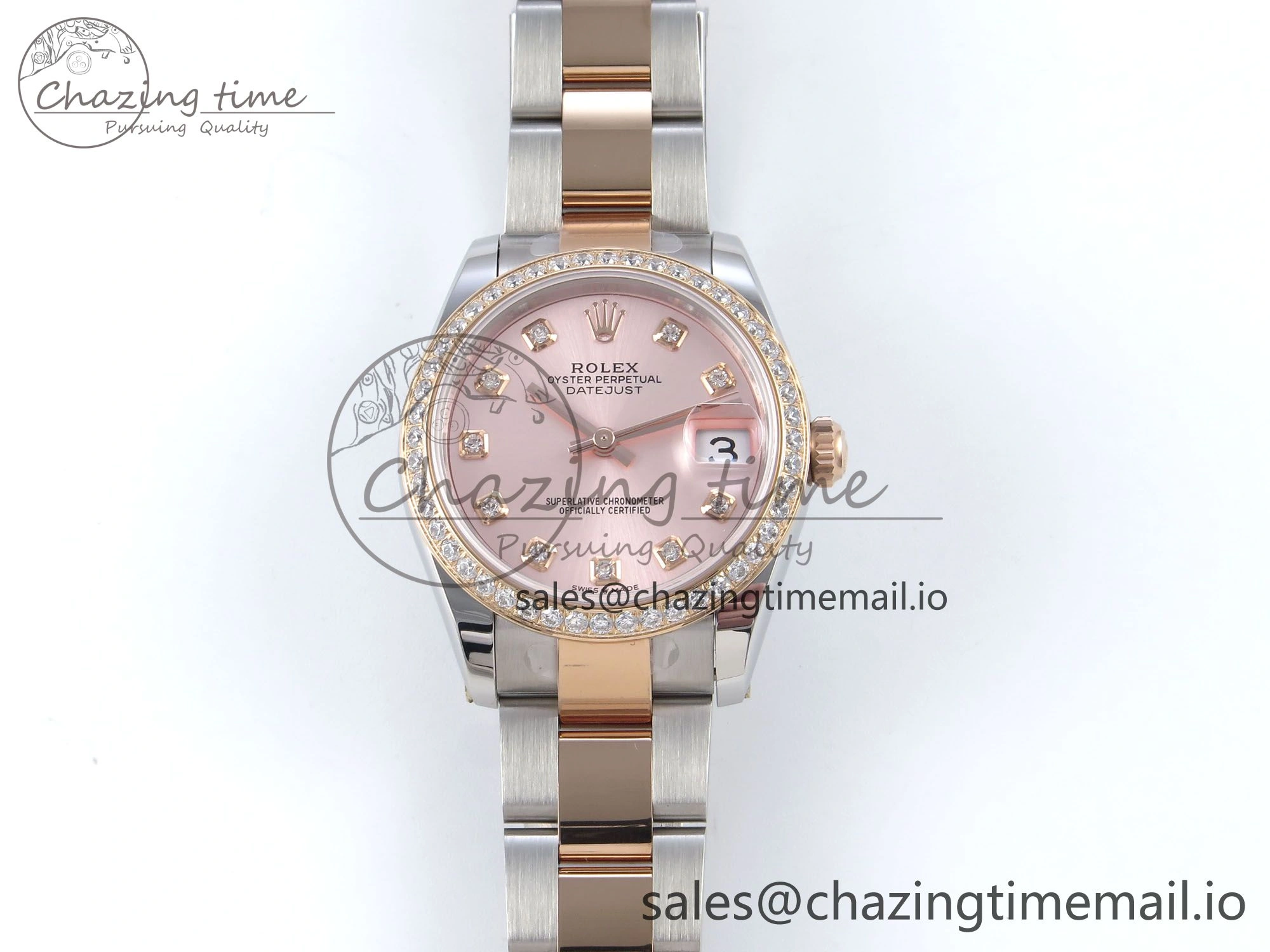 DateJust 31 278381RBR ARF 1:1 Best Edition 904L Steel RG Diamonds Dial Diamonds Bezel on SS RG Oyster Bracelet ETA 2688