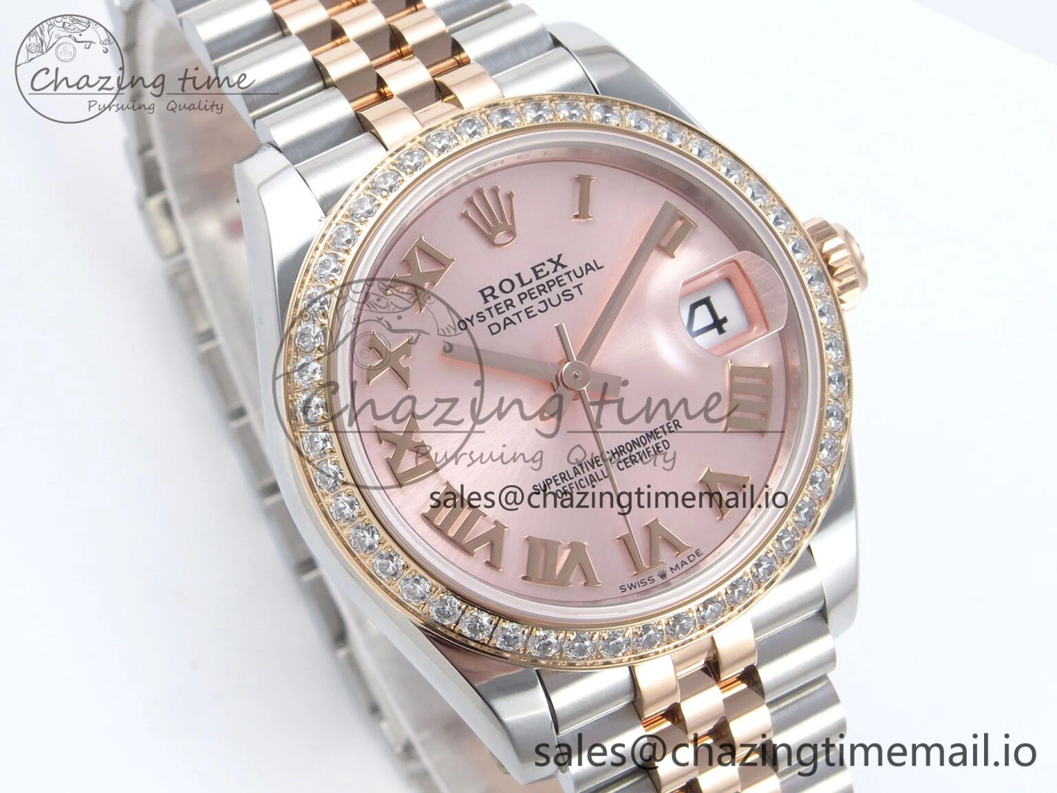 DateJust 31 278381RBR ARF 1:1 Best Edition 904L Steel RG Roman Dial Diamonds Bezel on SS RG Jubilee Bracelet ETA 2688