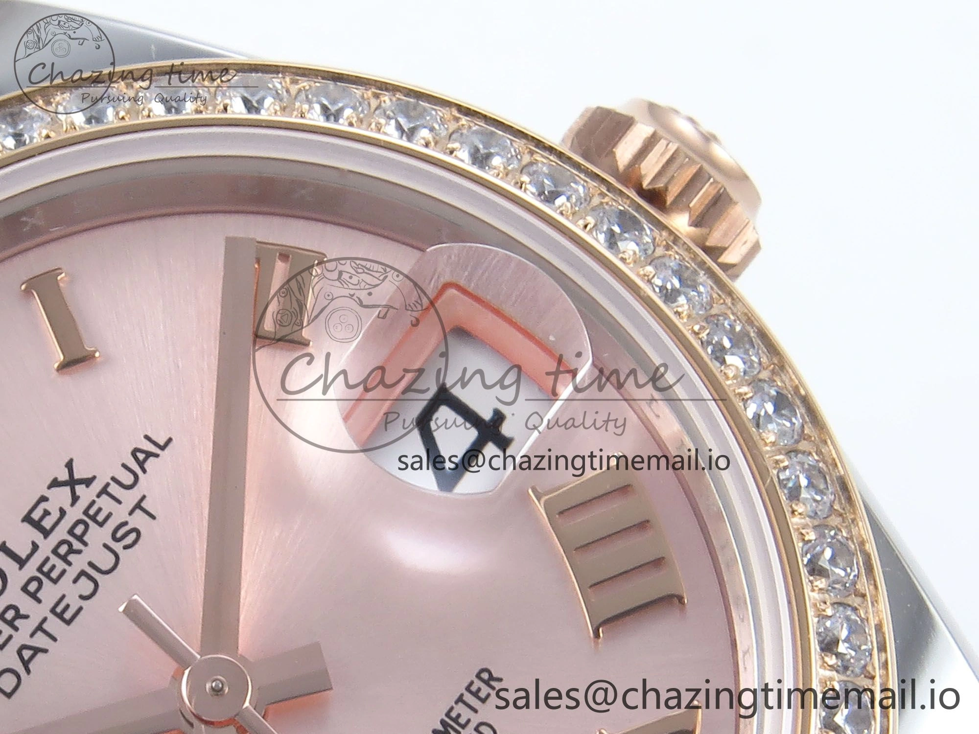 DateJust 31 278381RBR ARF 1:1 Best Edition 904L Steel RG Roman Dial Diamonds Bezel on SS RG Jubilee Bracelet ETA 2688