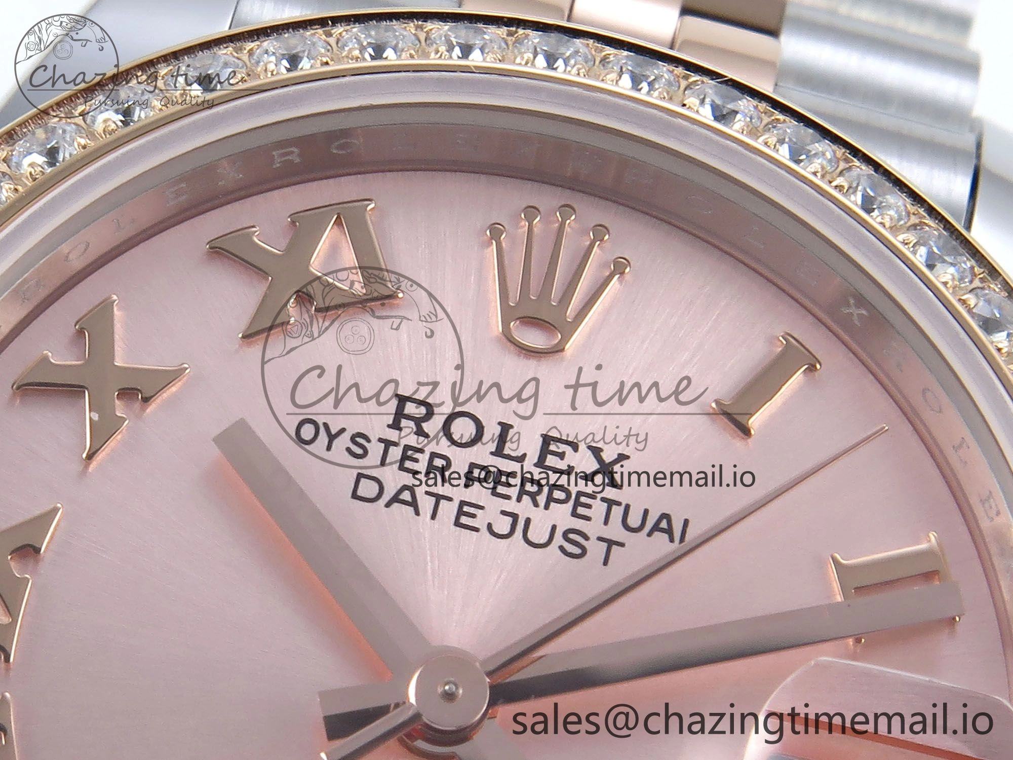DateJust 31 278381RBR ARF 1:1 Best Edition 904L Steel RG Roman Dial Diamonds Bezel on SS RG Jubilee Bracelet ETA 2688