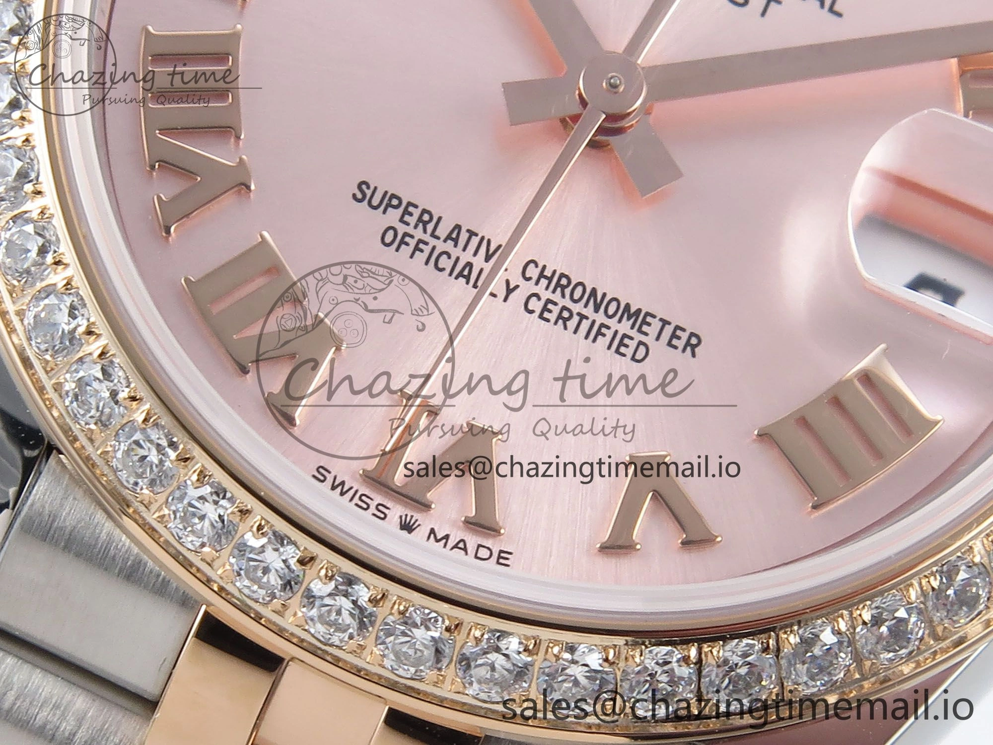 DateJust 31 278381RBR ARF 1:1 Best Edition 904L Steel RG Roman Dial Diamonds Bezel on SS RG Jubilee Bracelet ETA 2688