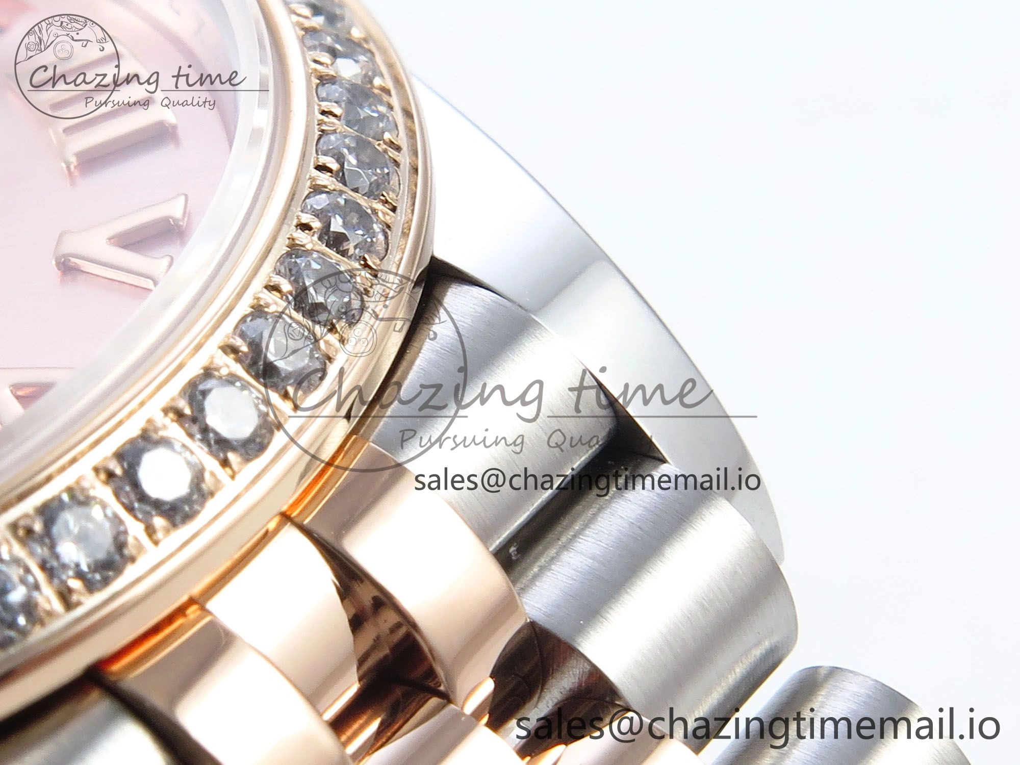 DateJust 31 278381RBR ARF 1:1 Best Edition 904L Steel RG Roman Dial Diamonds Bezel on SS RG Jubilee Bracelet ETA 2688