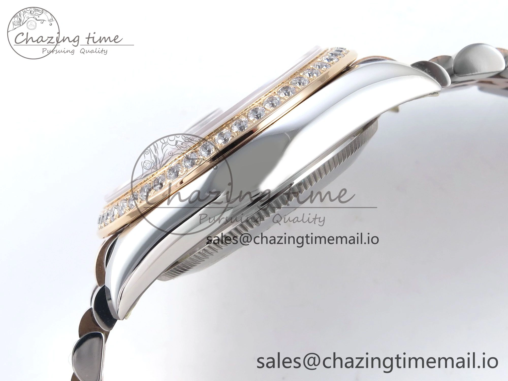 DateJust 31 278381RBR ARF 1:1 Best Edition 904L Steel RG Roman Dial Diamonds Bezel on SS RG Jubilee Bracelet ETA 2688